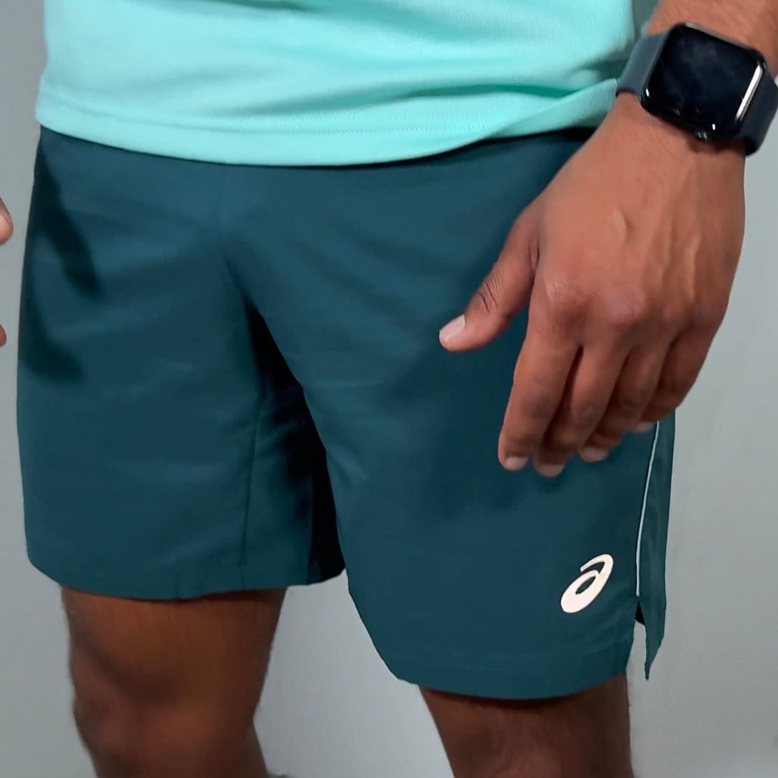 Asics run short 18cm 'saxon green'