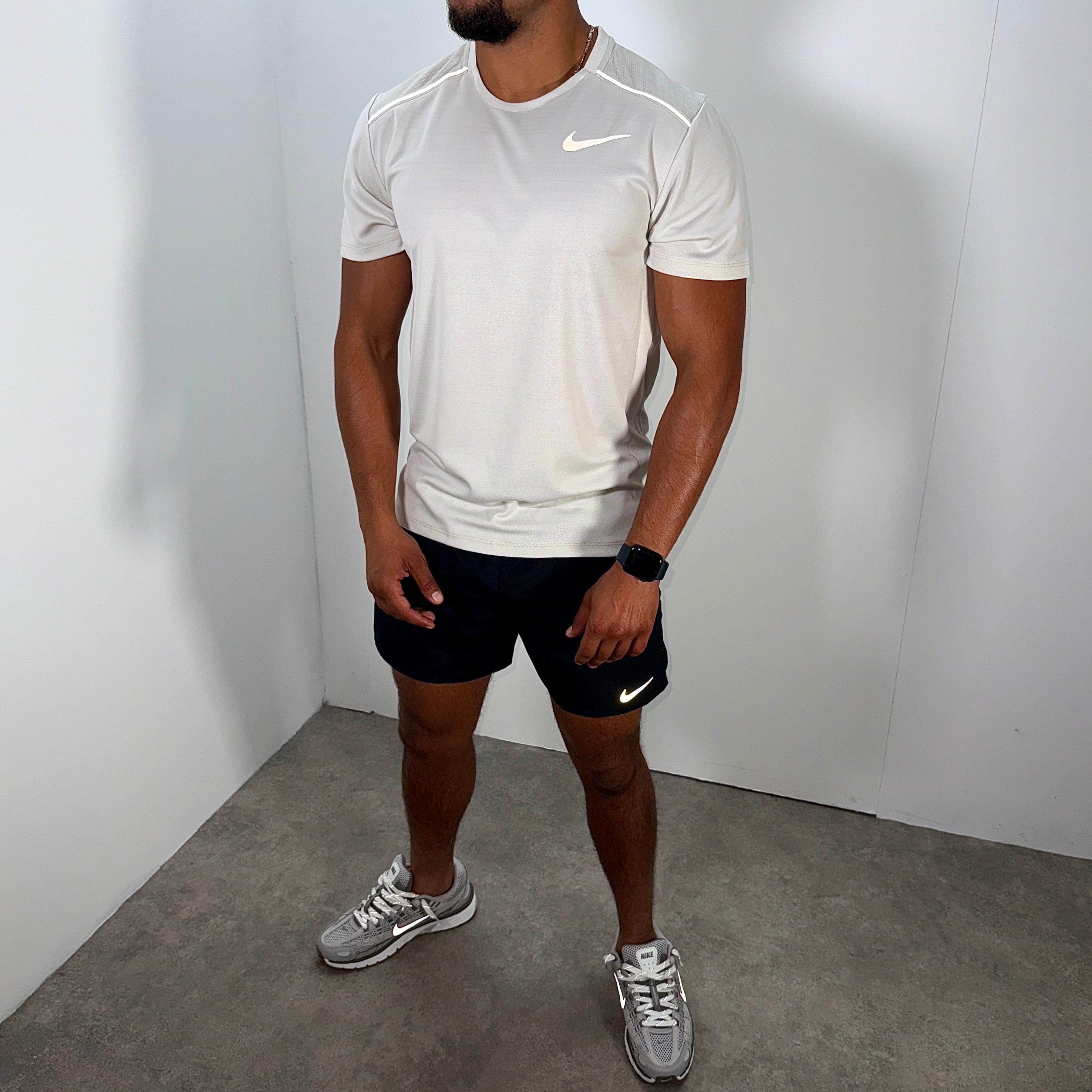 Nike miler 1.0 set 'light bone/black'