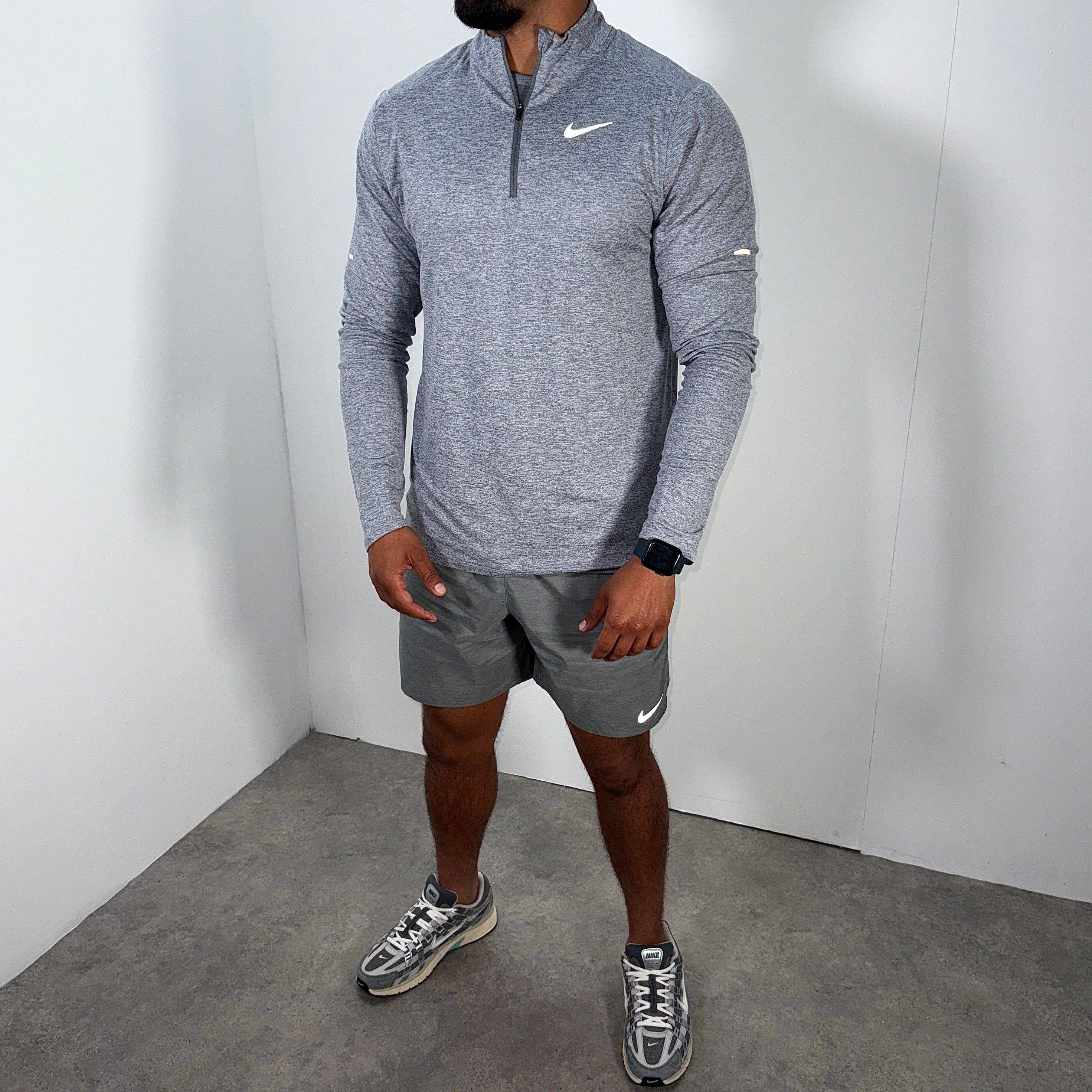 Nike 1/4 zip short set 'grey'