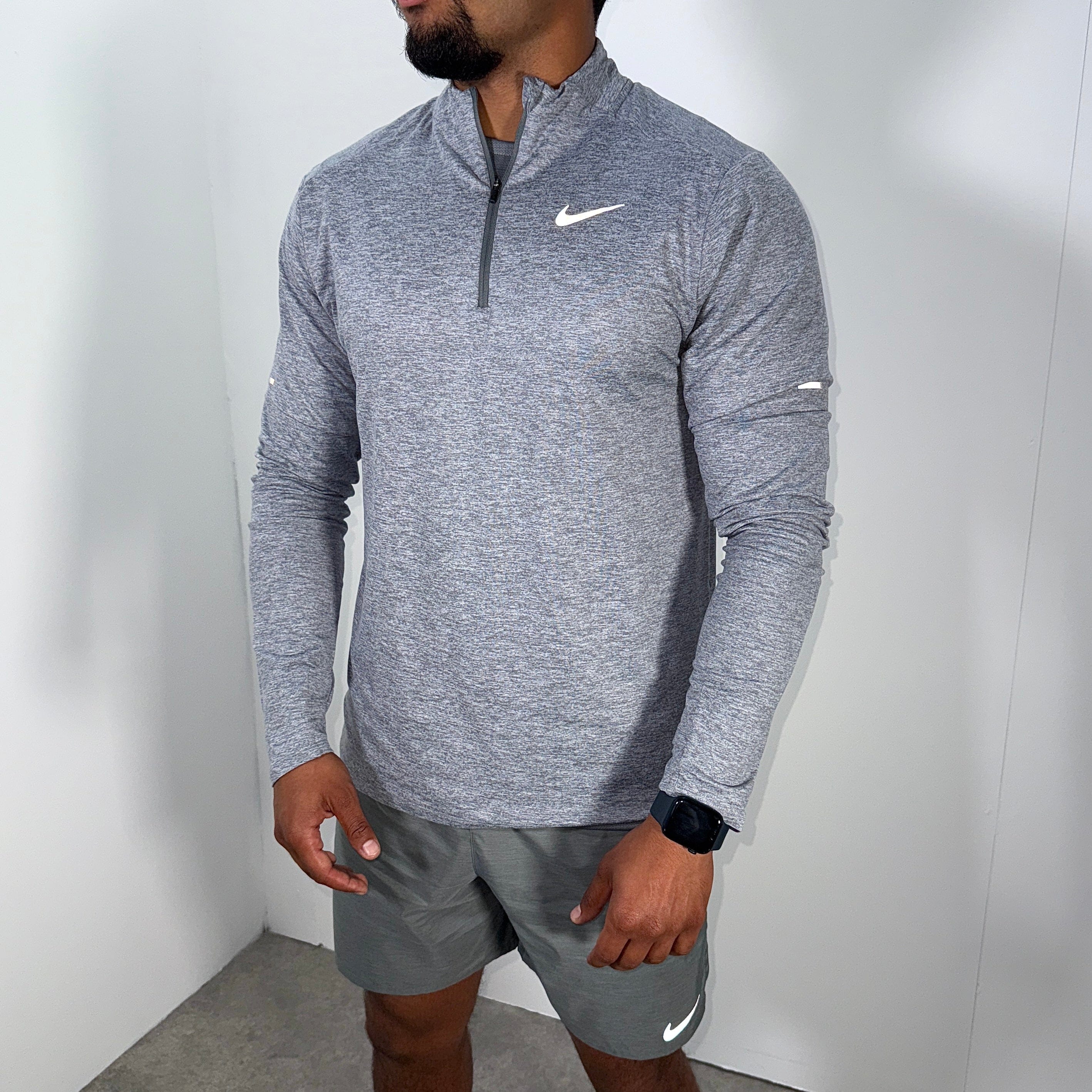 Nike 1/4 zip short set 'grey'