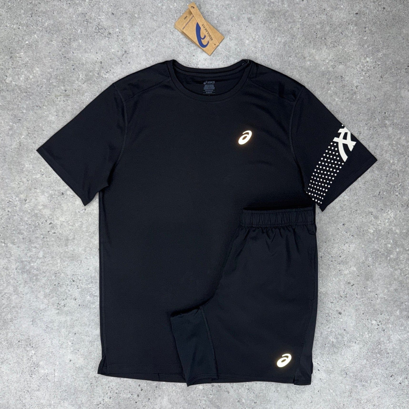 Men's Asics icon t-shirt short set black