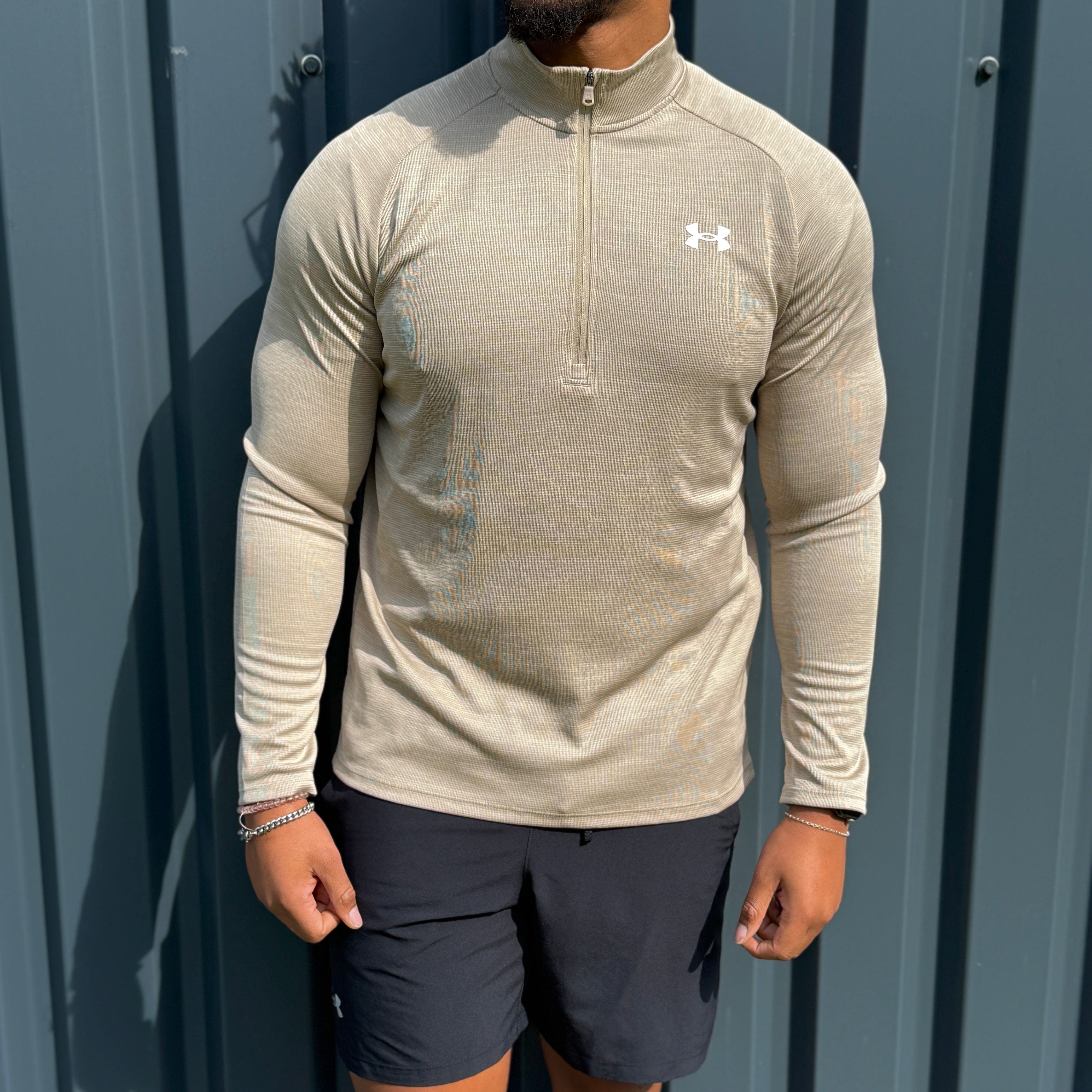 Under armour tech 1/4 zip set 'beige/black'