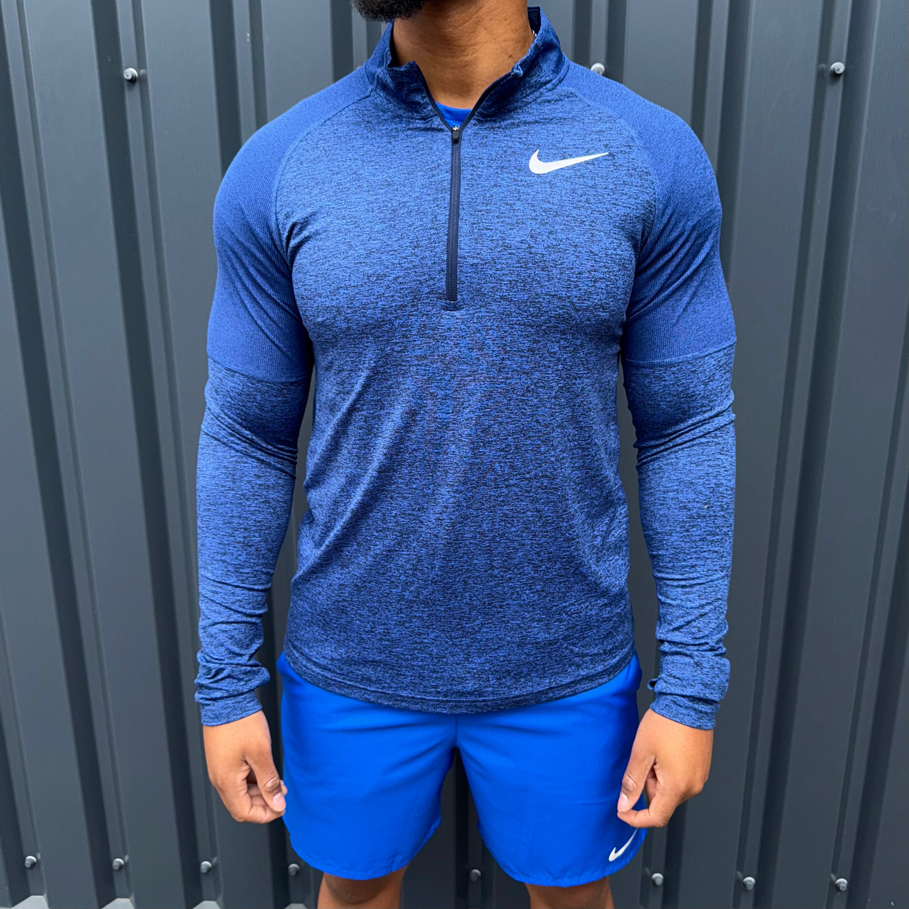 Nike 1/4 zip running top 'blue'