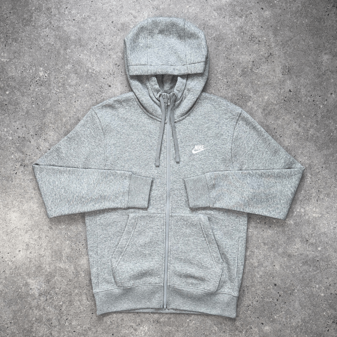 Men's Nike club fleece zip up in grey