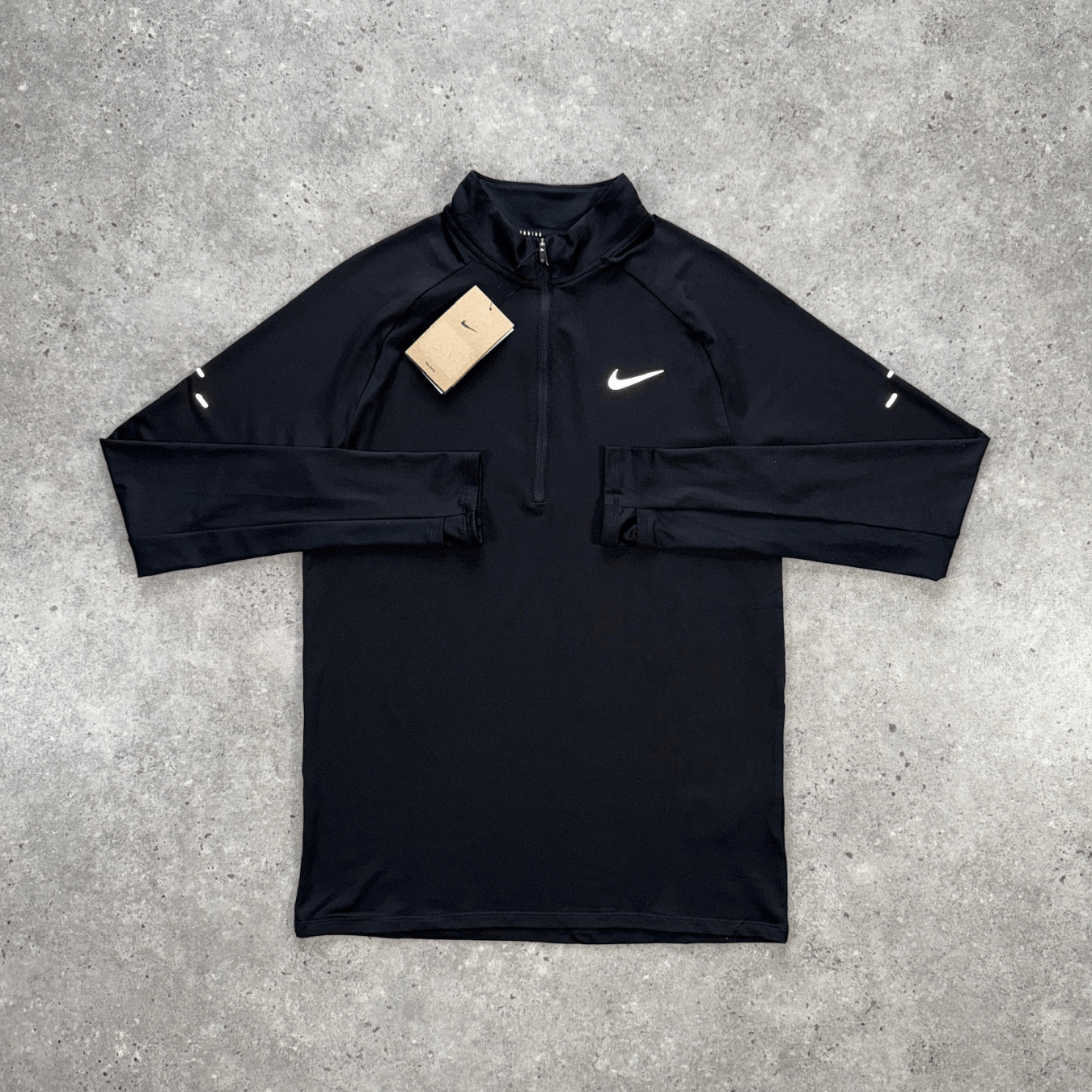 Men's Nike stride 1/4 zip running top in black