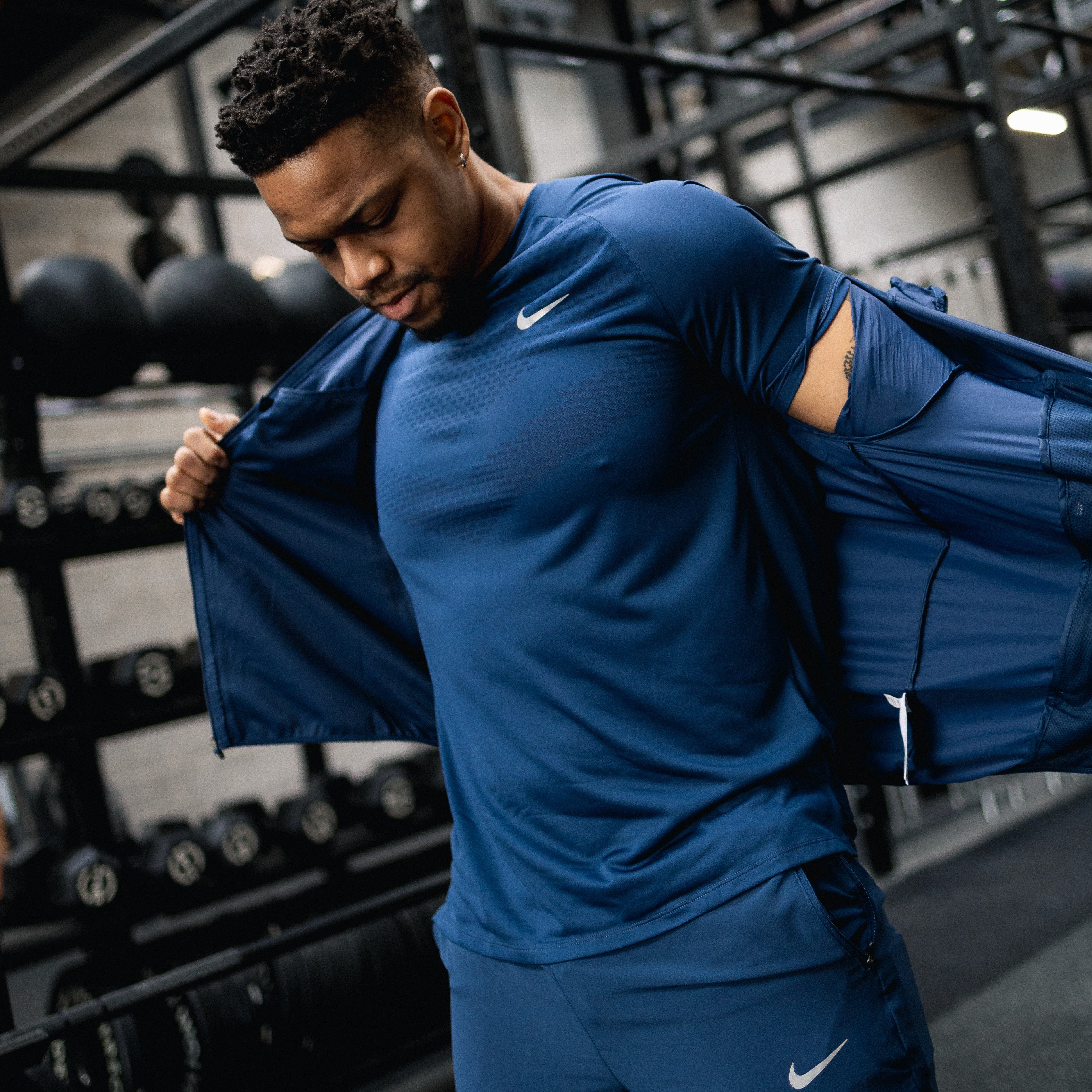 Nike Stride Jacket Pants Set 'Midnight'