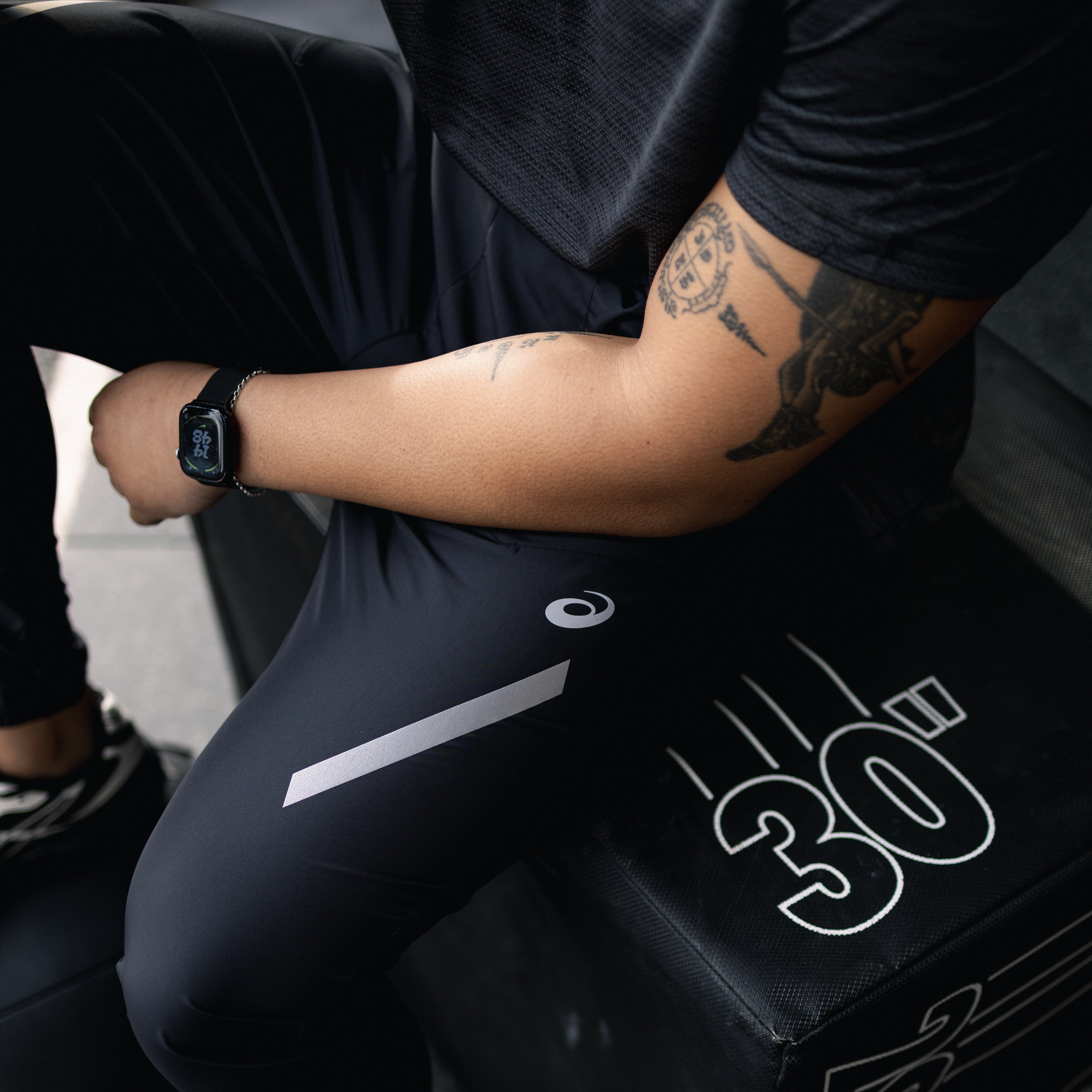 ASICS Road T-Shirt Lite Pants Set 'Black/Grey'