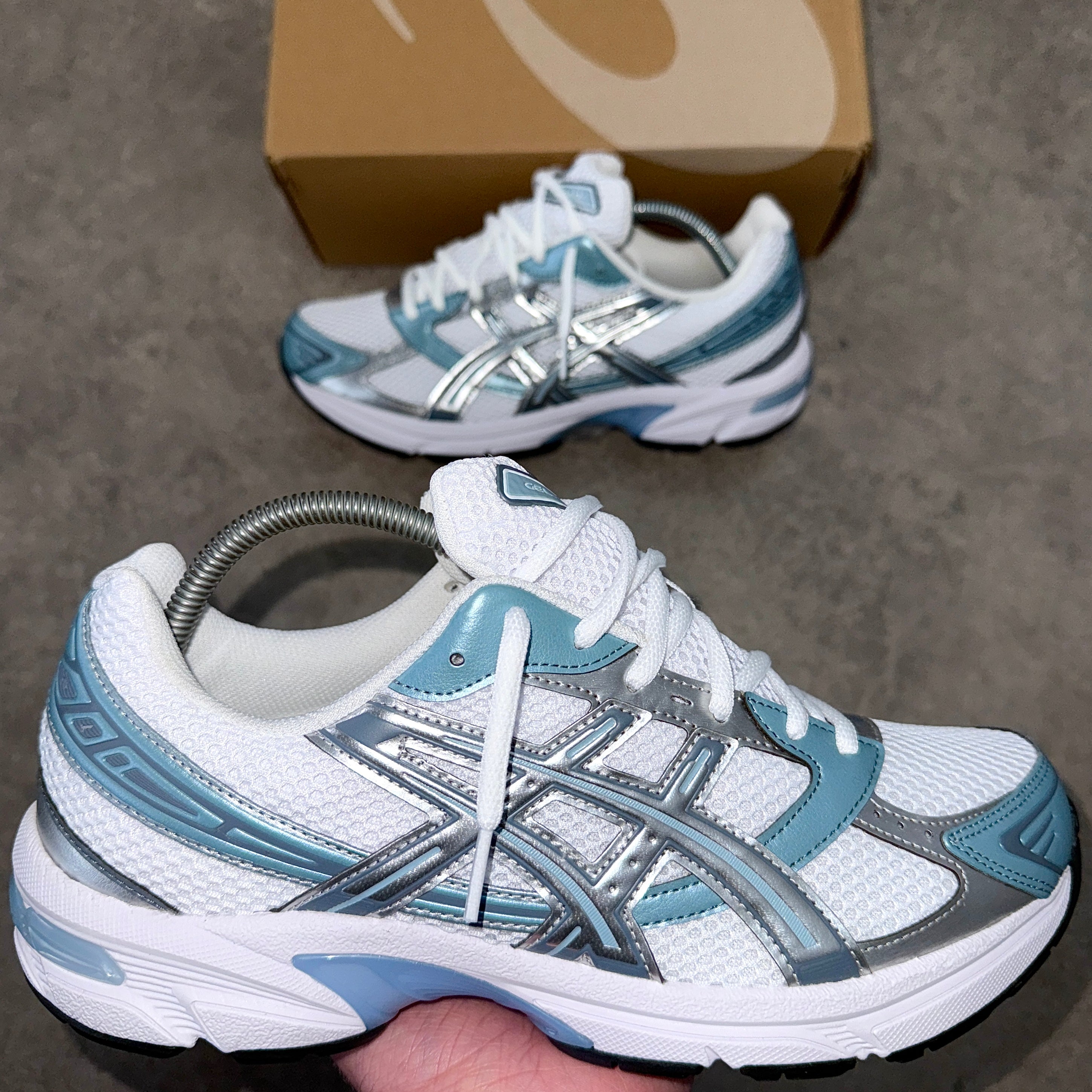Men's ASICS gel 1130 trainers in white shark skin