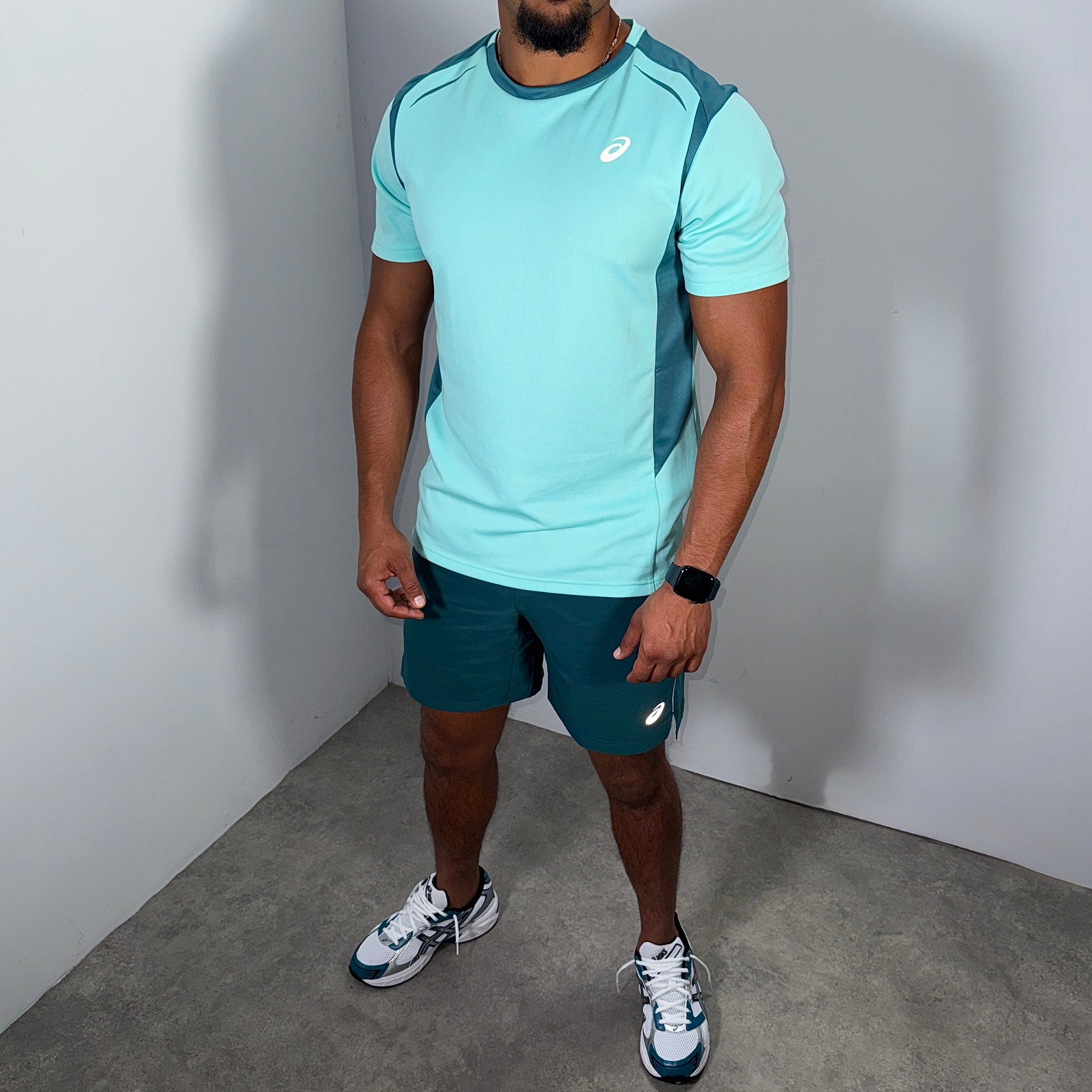 Asics curved seam run set 'mint/saxon green'