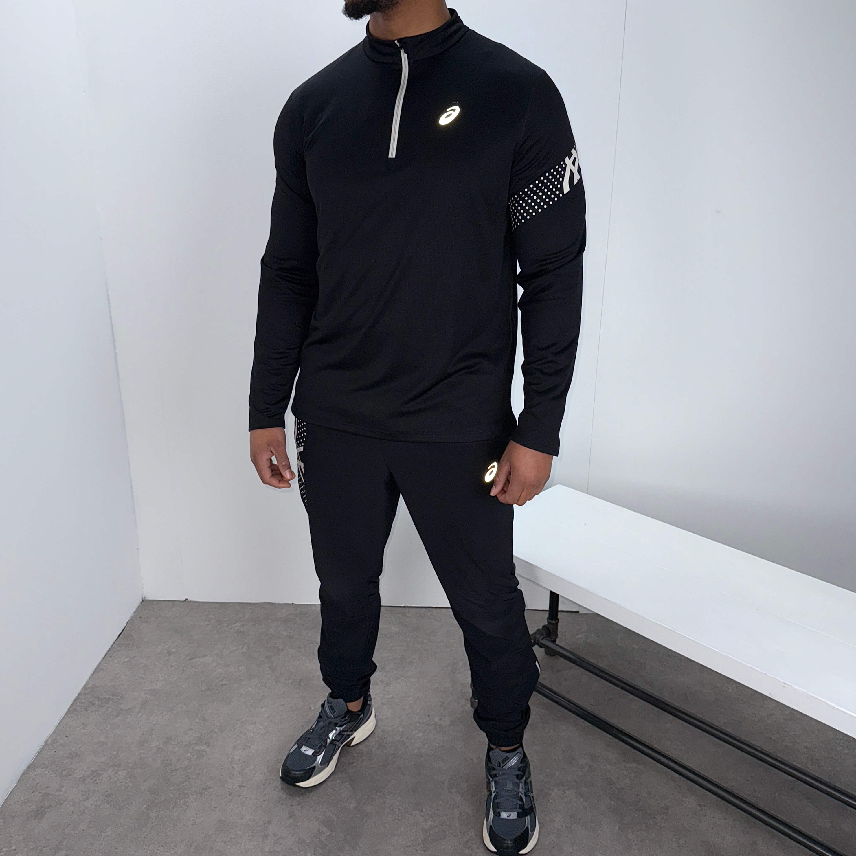 Asics icon 1/4 zip pants set 'black'
