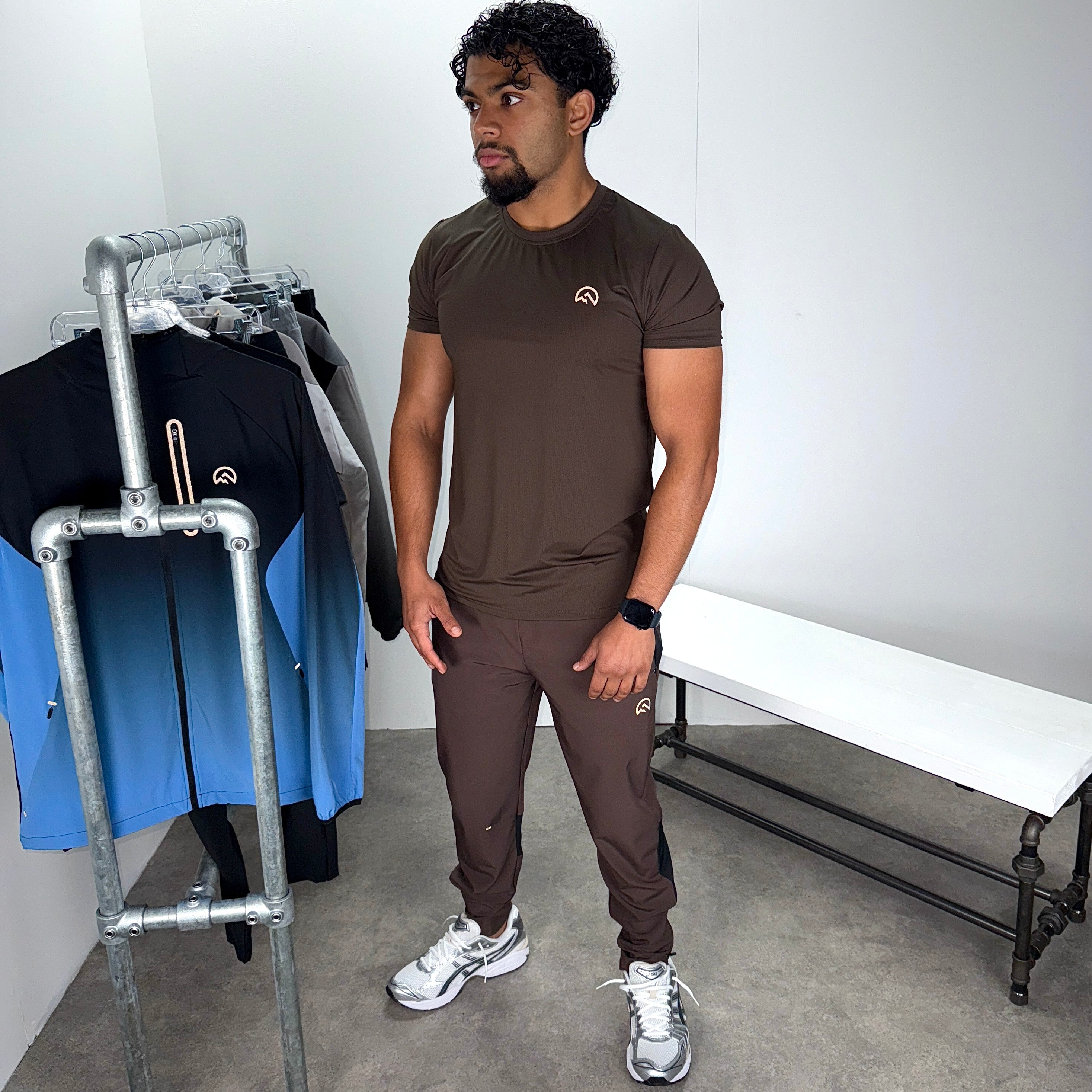 Flux graphic t-shirt pants set 'chocolate/black'