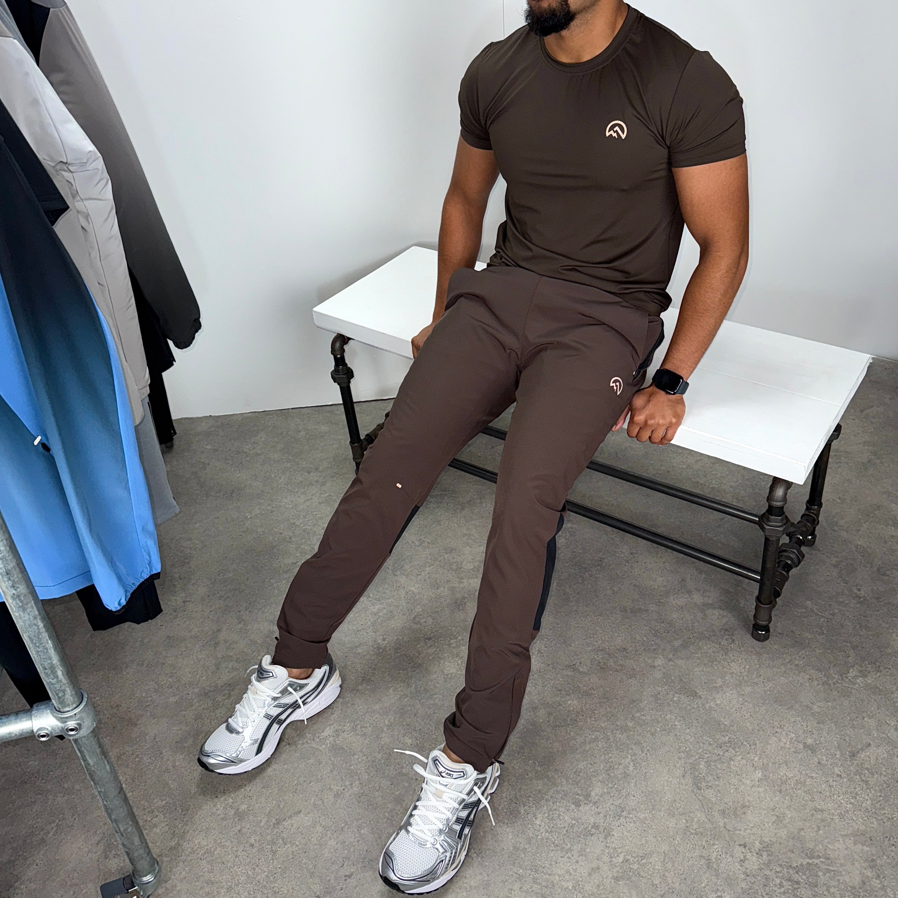 Flux graphic t-shirt pants set 'chocolate/black'