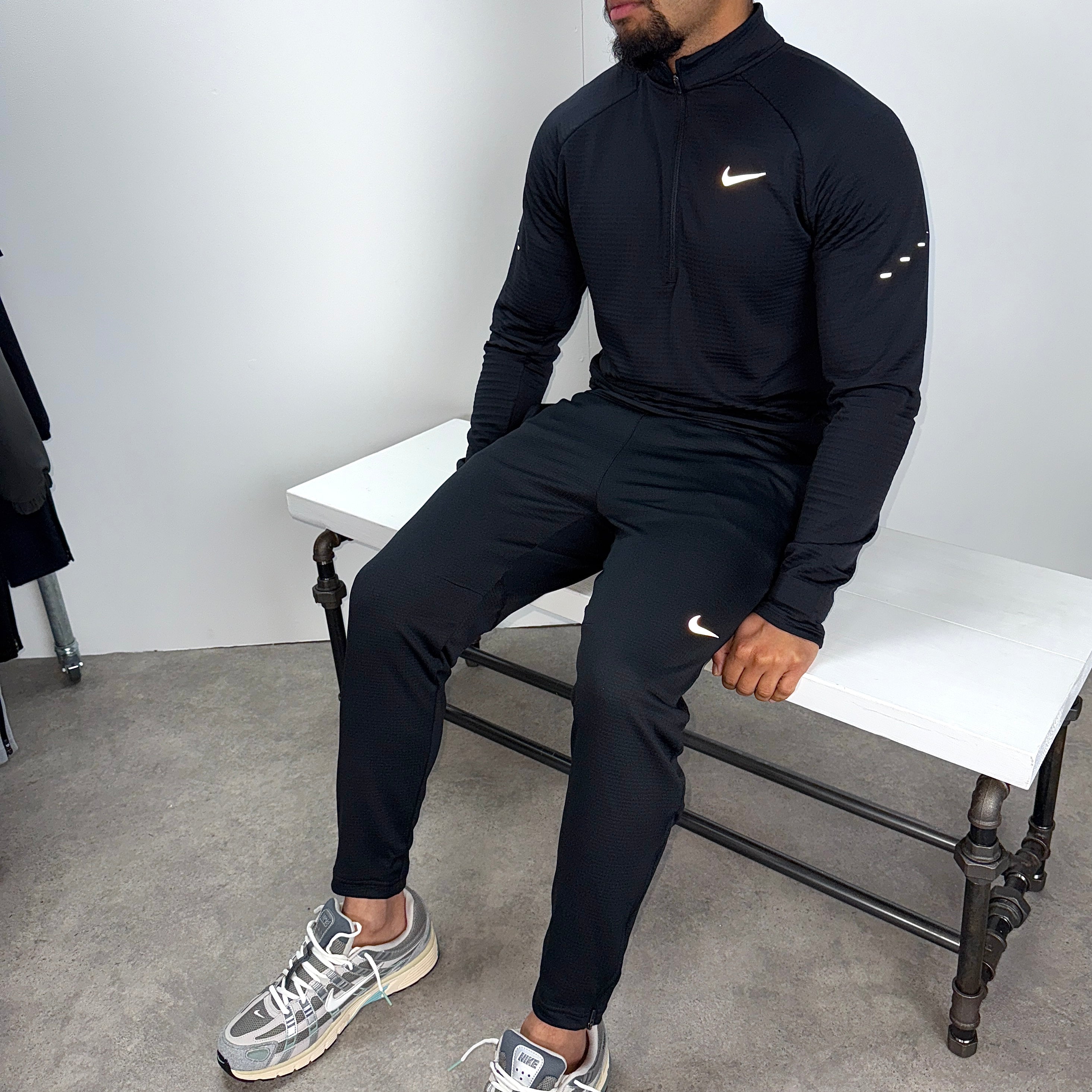 Nike stride therma 1/4 zip pants set 'black'
