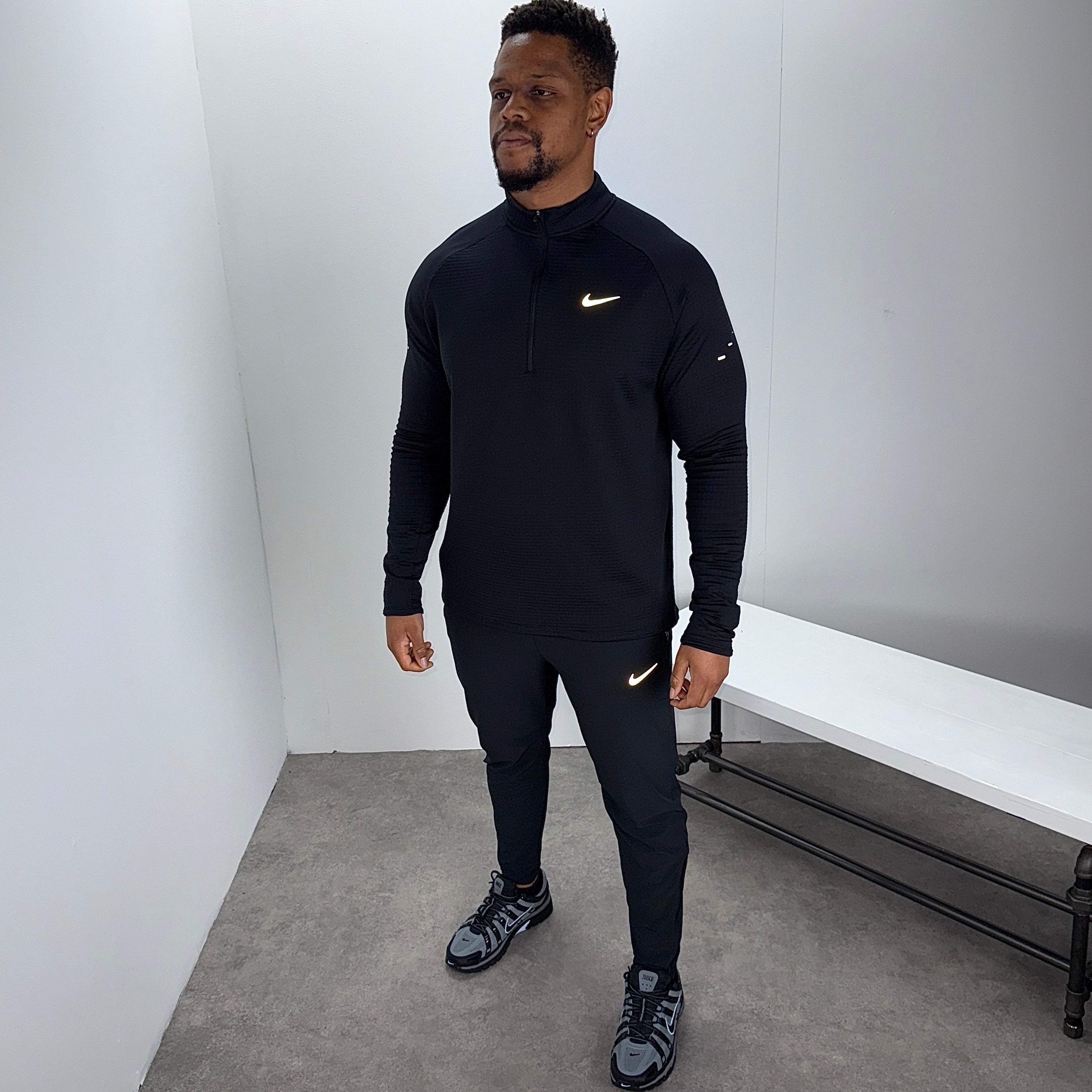 Nike stride therma 1/4 zip pants set 'black'