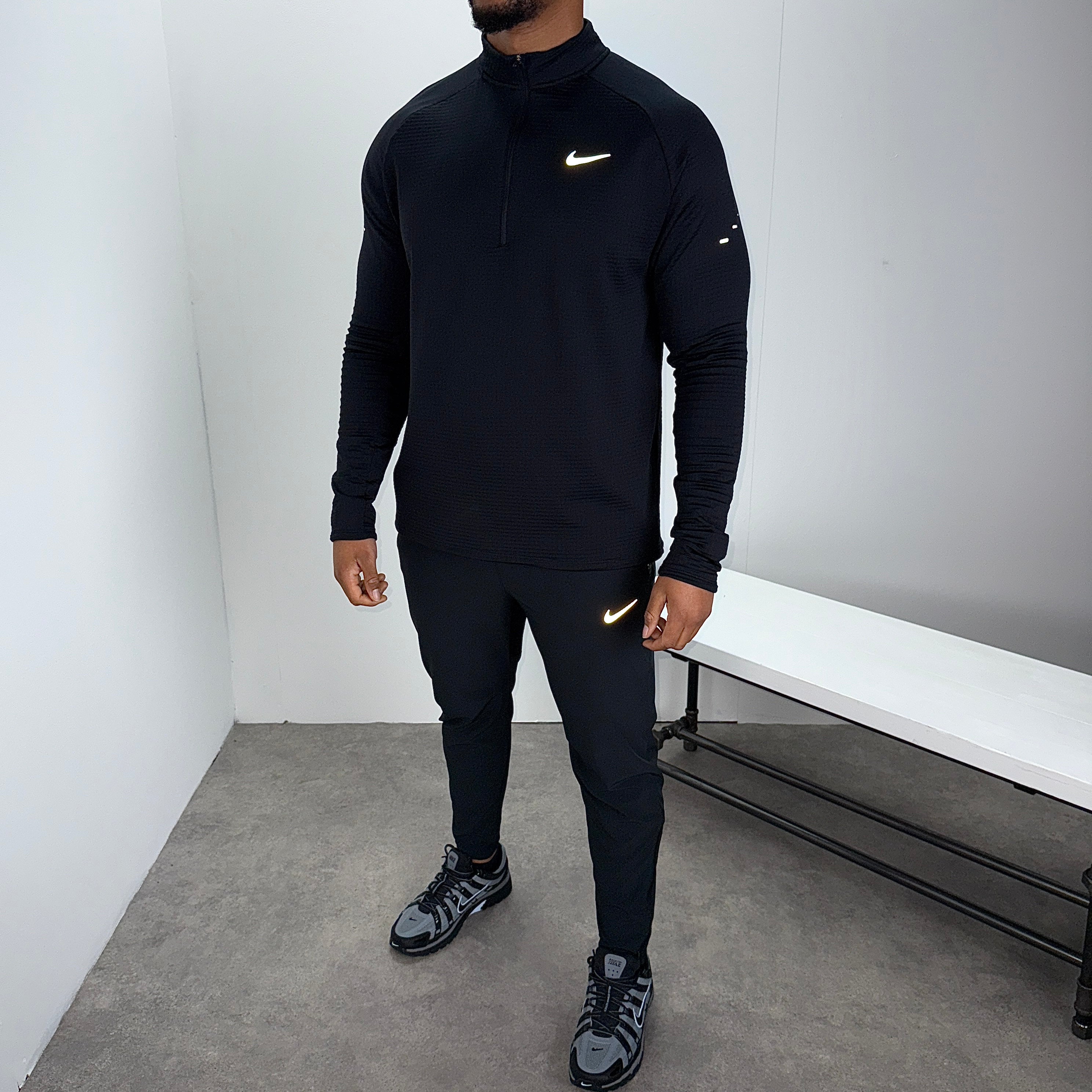 Nike stride therma 1/4 zip pants set 'black'