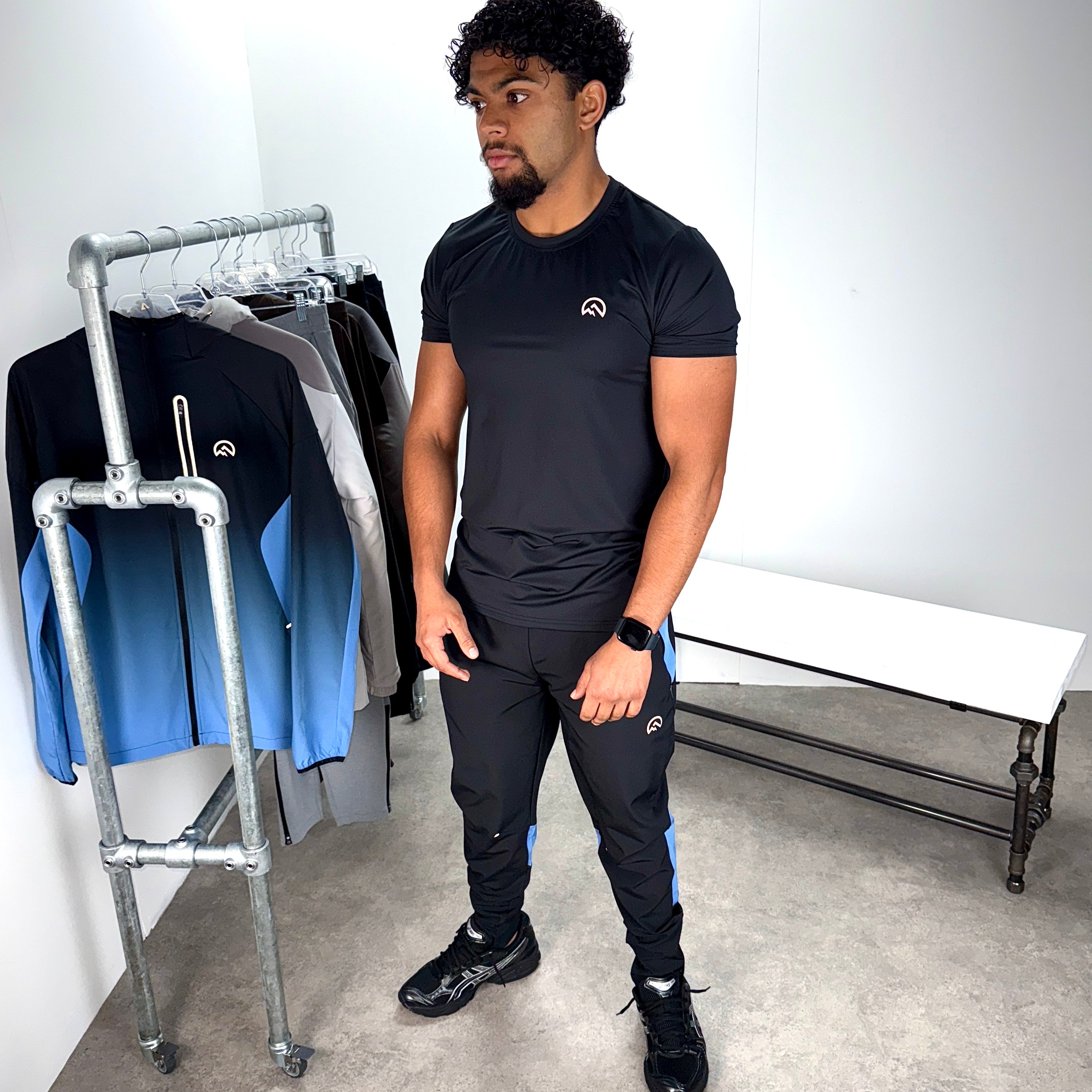 Flux graphic t-shirt pants set 'black/airforce'