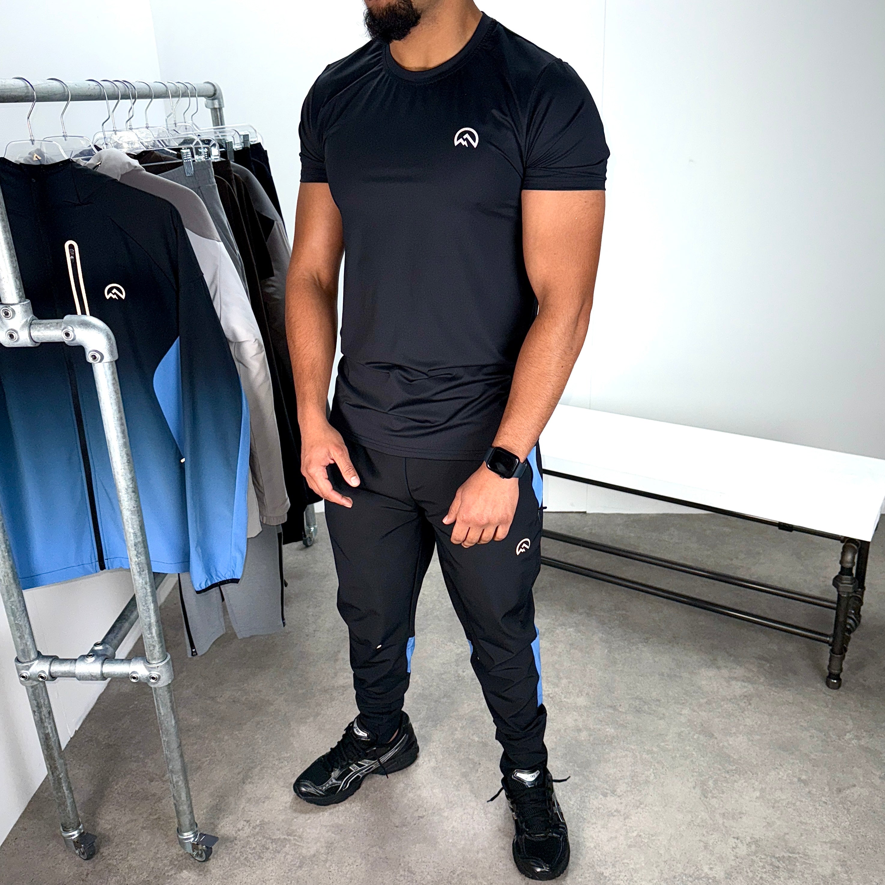 Flux graphic t-shirt pants set 'black/airforce'