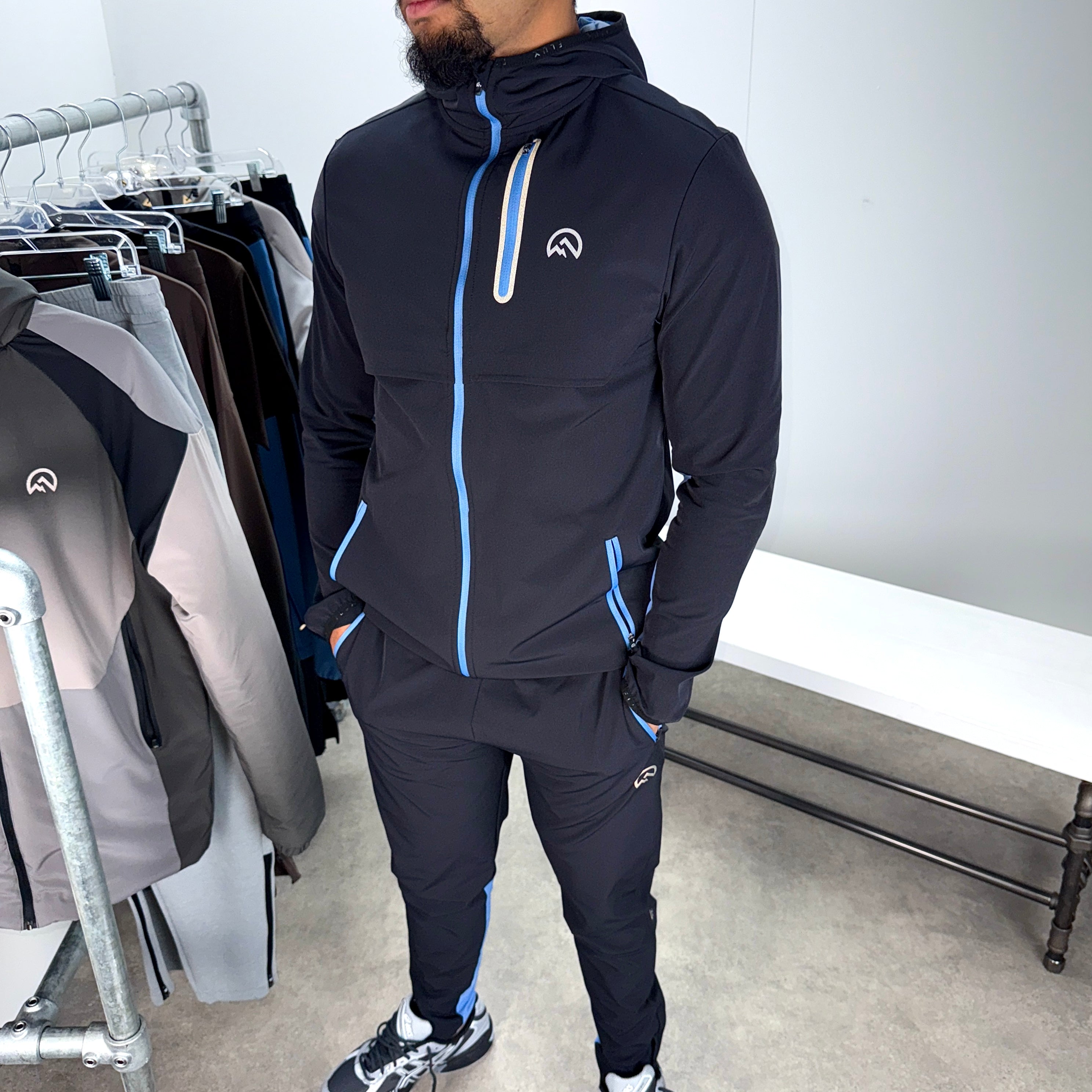 Men's Flux versatility tracksuit set in black airforce