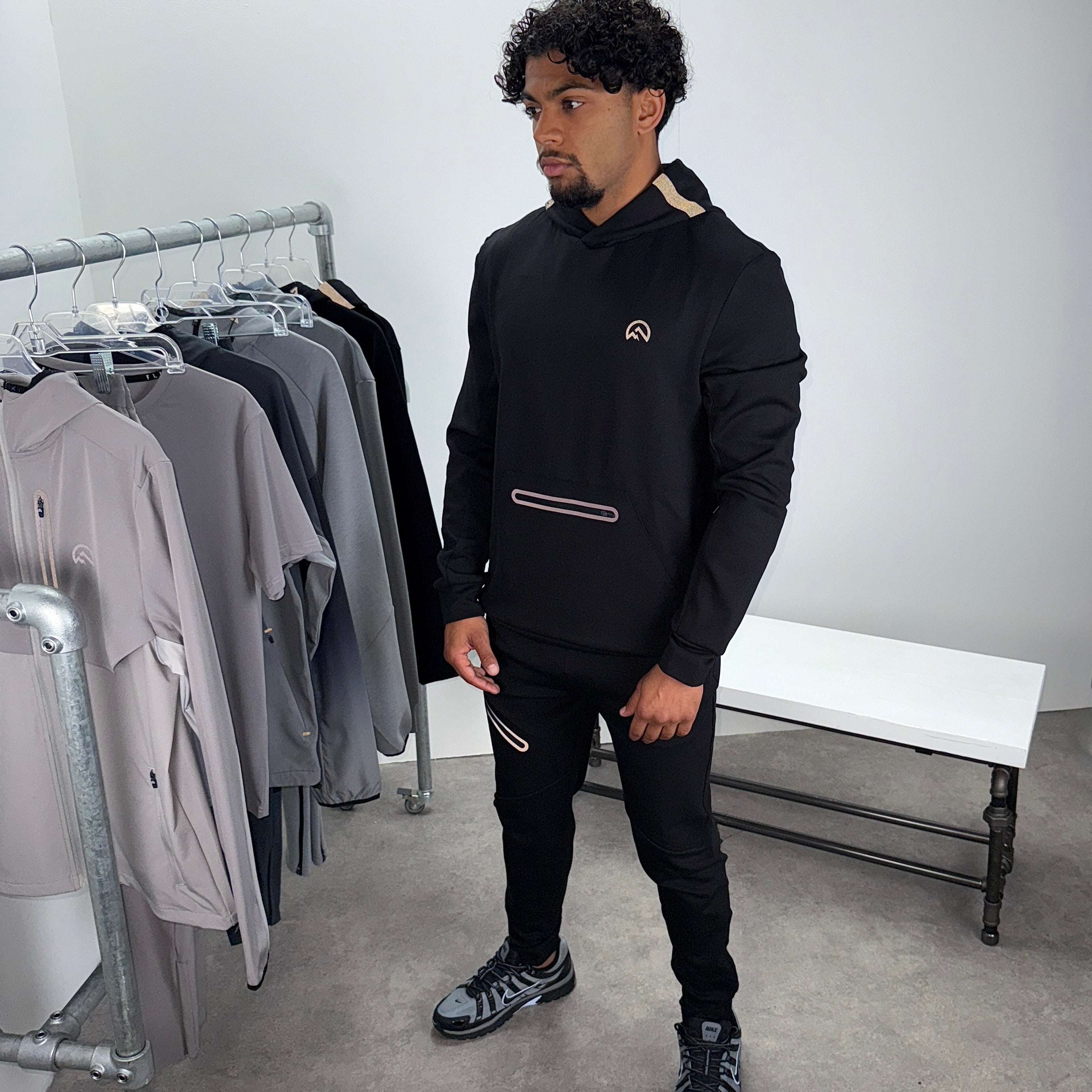 Flux velar hoodie tracksuit set 'black'