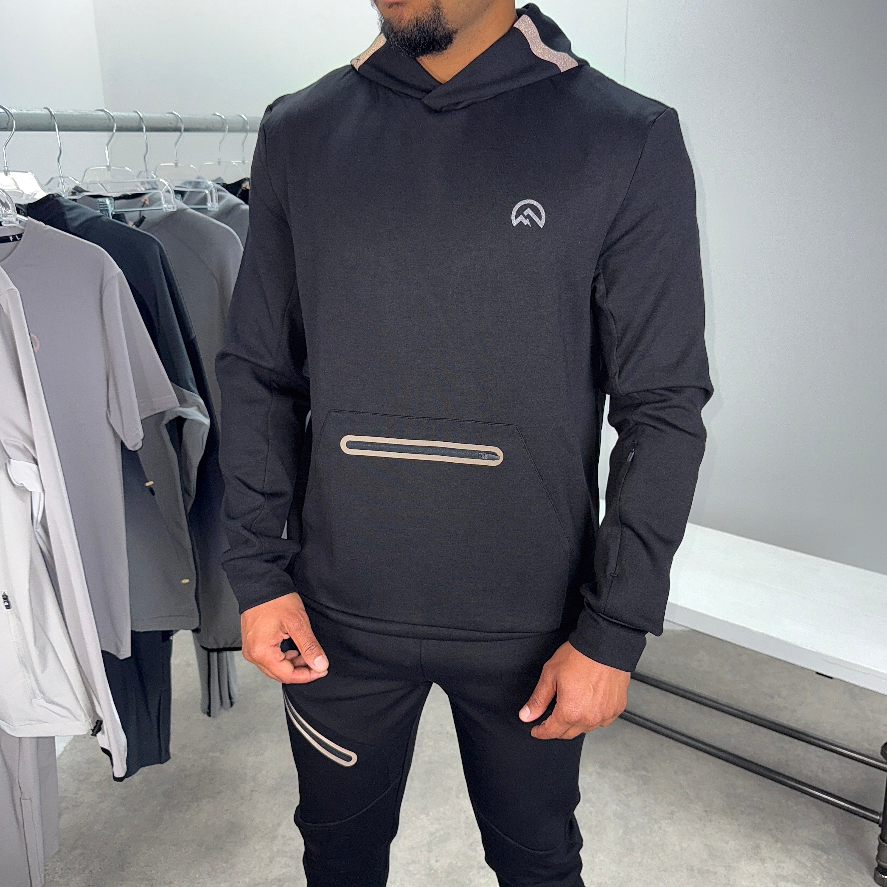 Flux velar hoodie tracksuit set 'black'