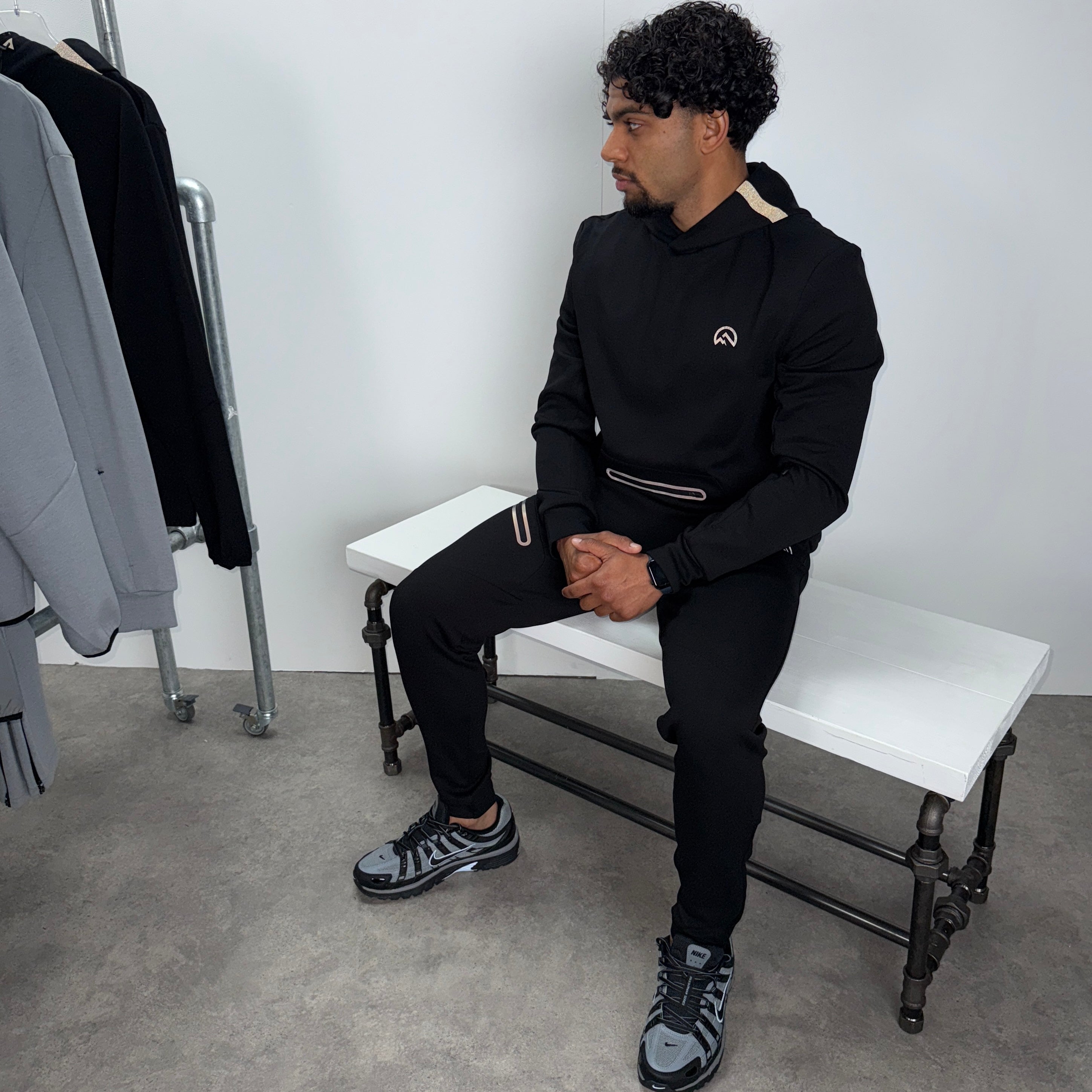 Flux velar hoodie tracksuit set 'black'