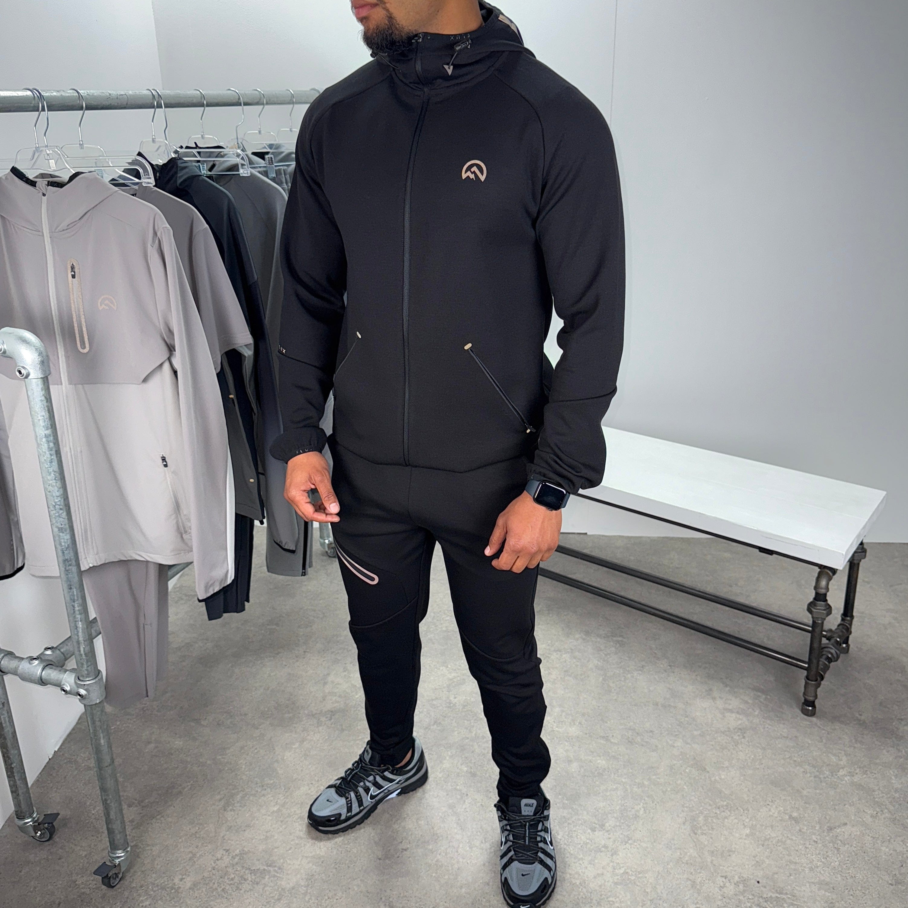 Flux velar jacket tracksuit set 'black'