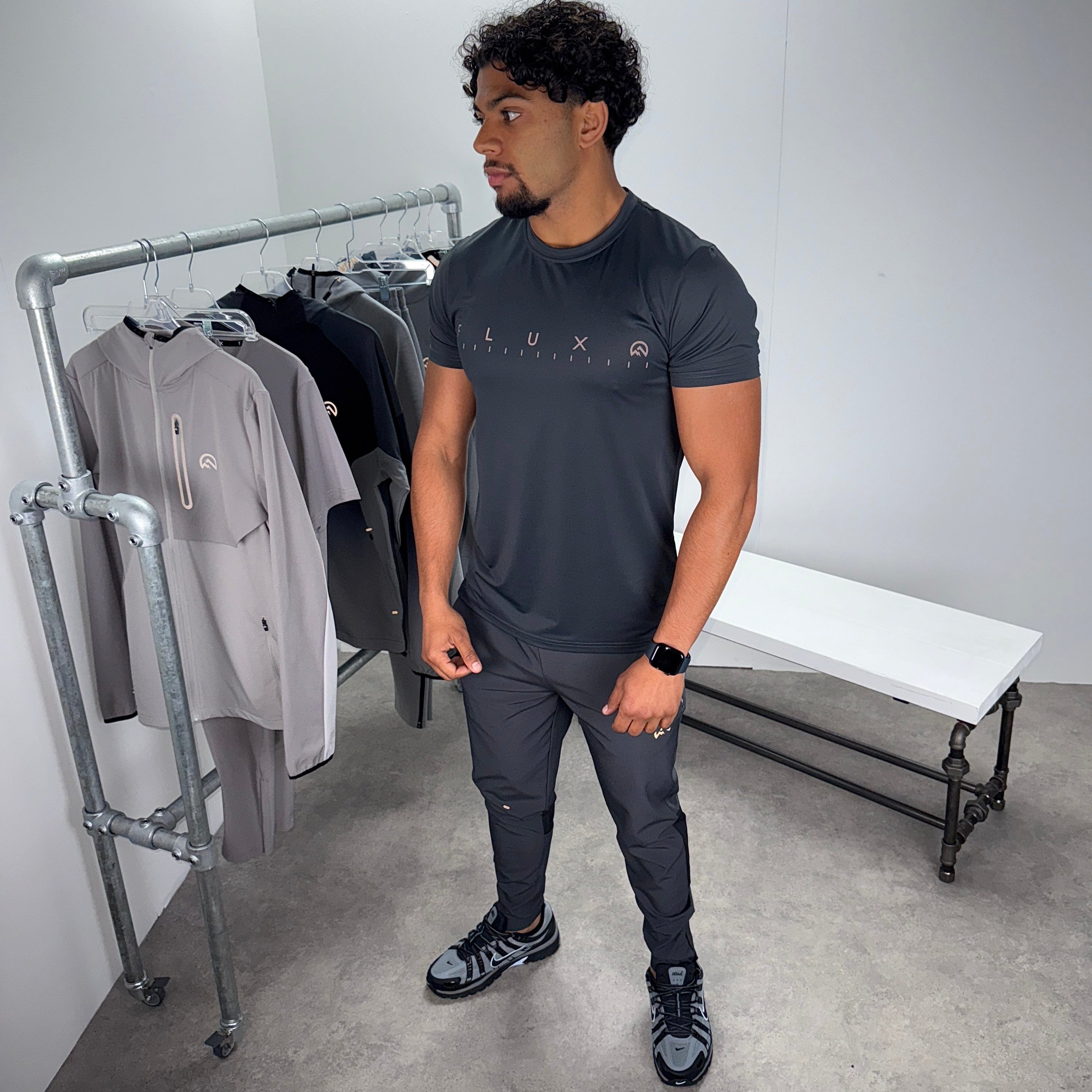 Flux graphic t-shirt pants set 'slate'