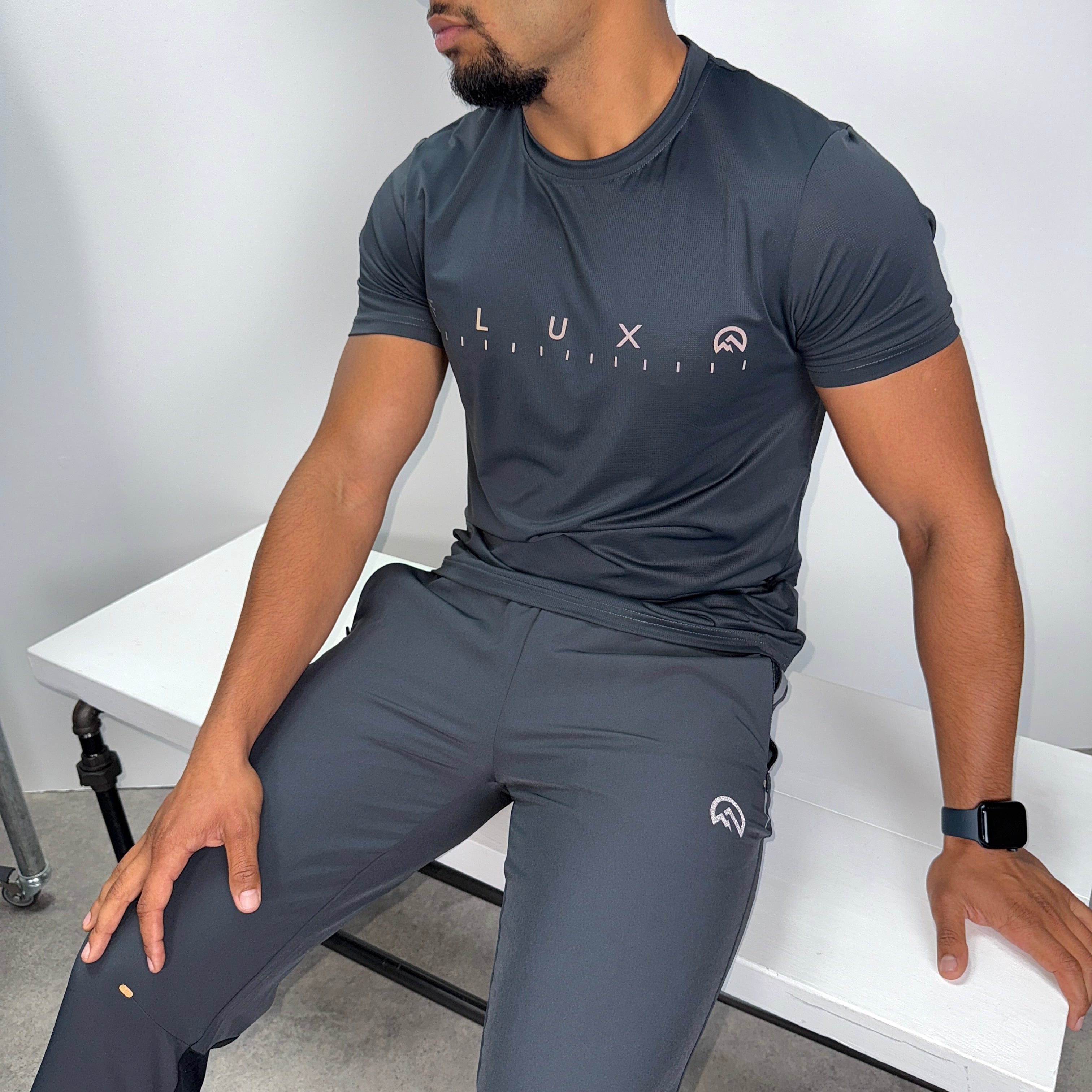 Flux graphic t-shirt pants set 'slate'