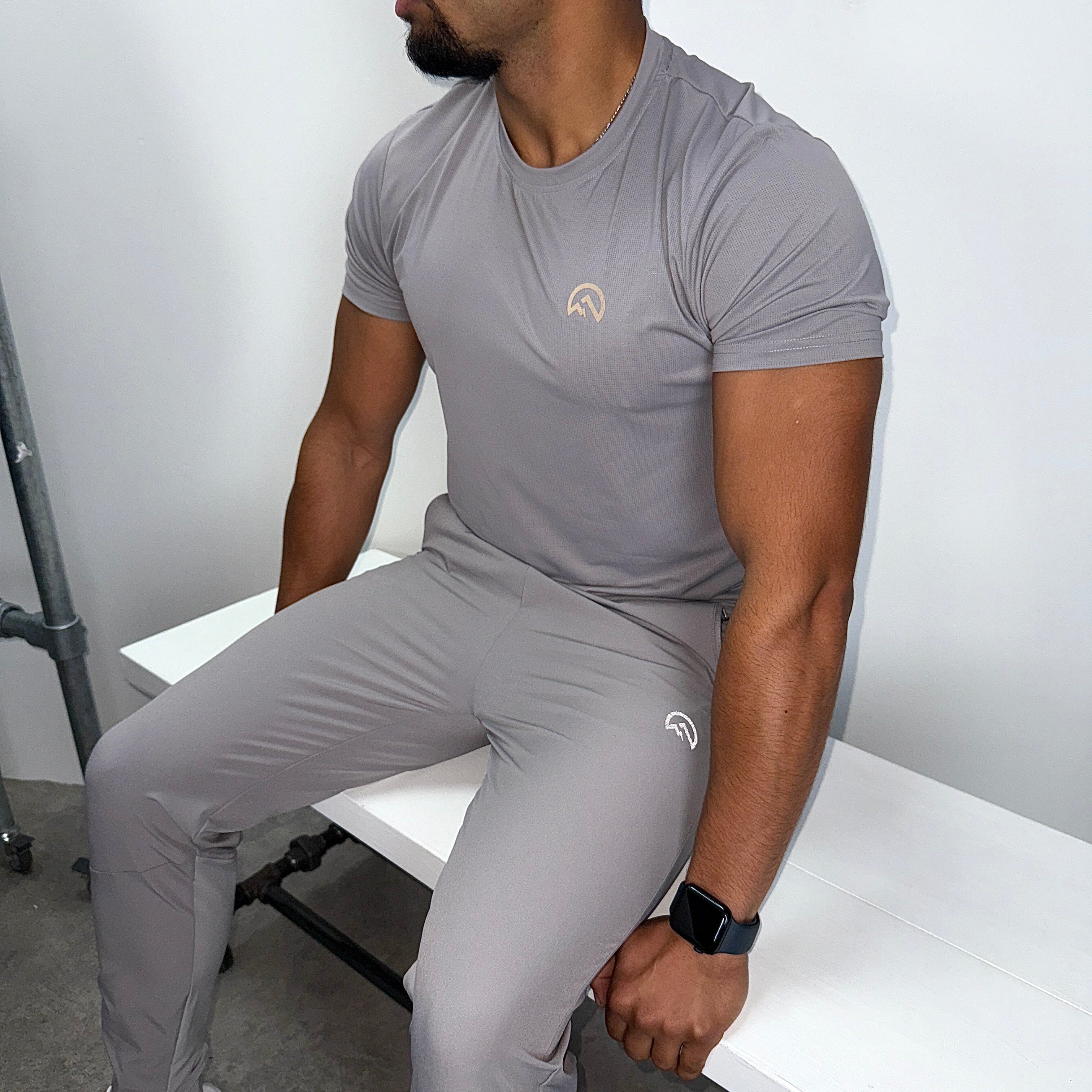 Flux chest logo t-shirt pants set 'dark concrete'