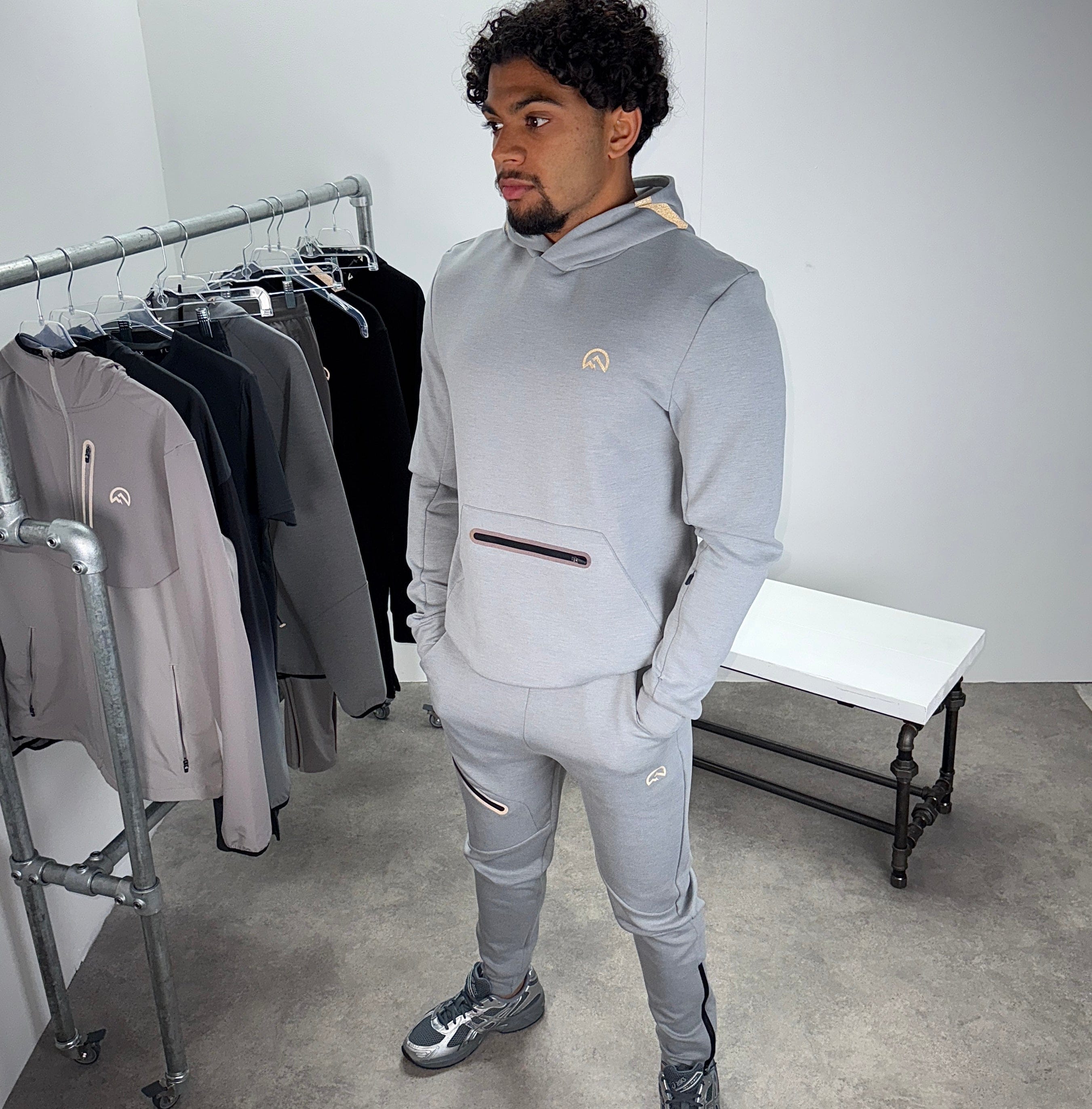 Flux velar hoodie tracksuit set 'grey'