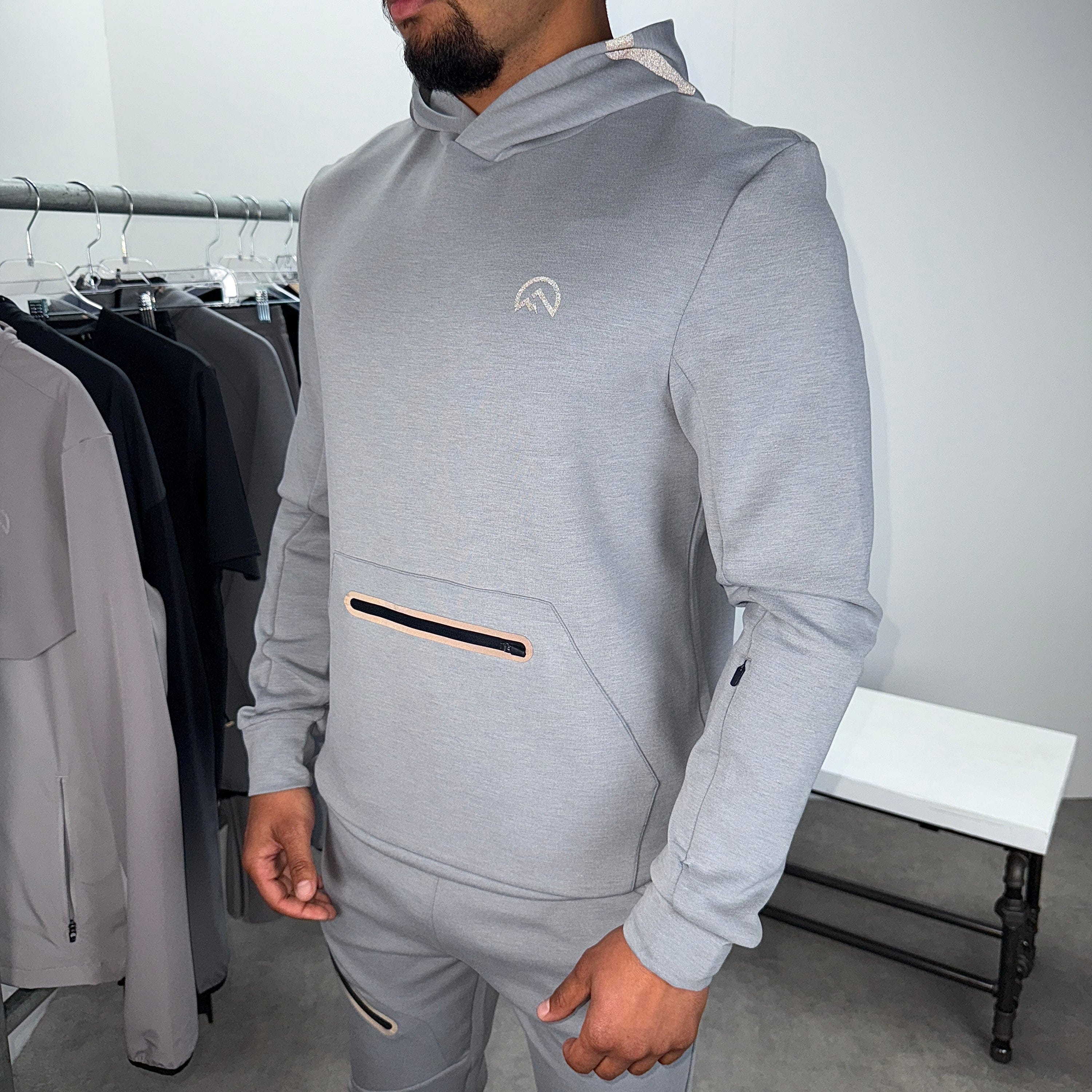 Flux velar hoodie tracksuit set 'grey'