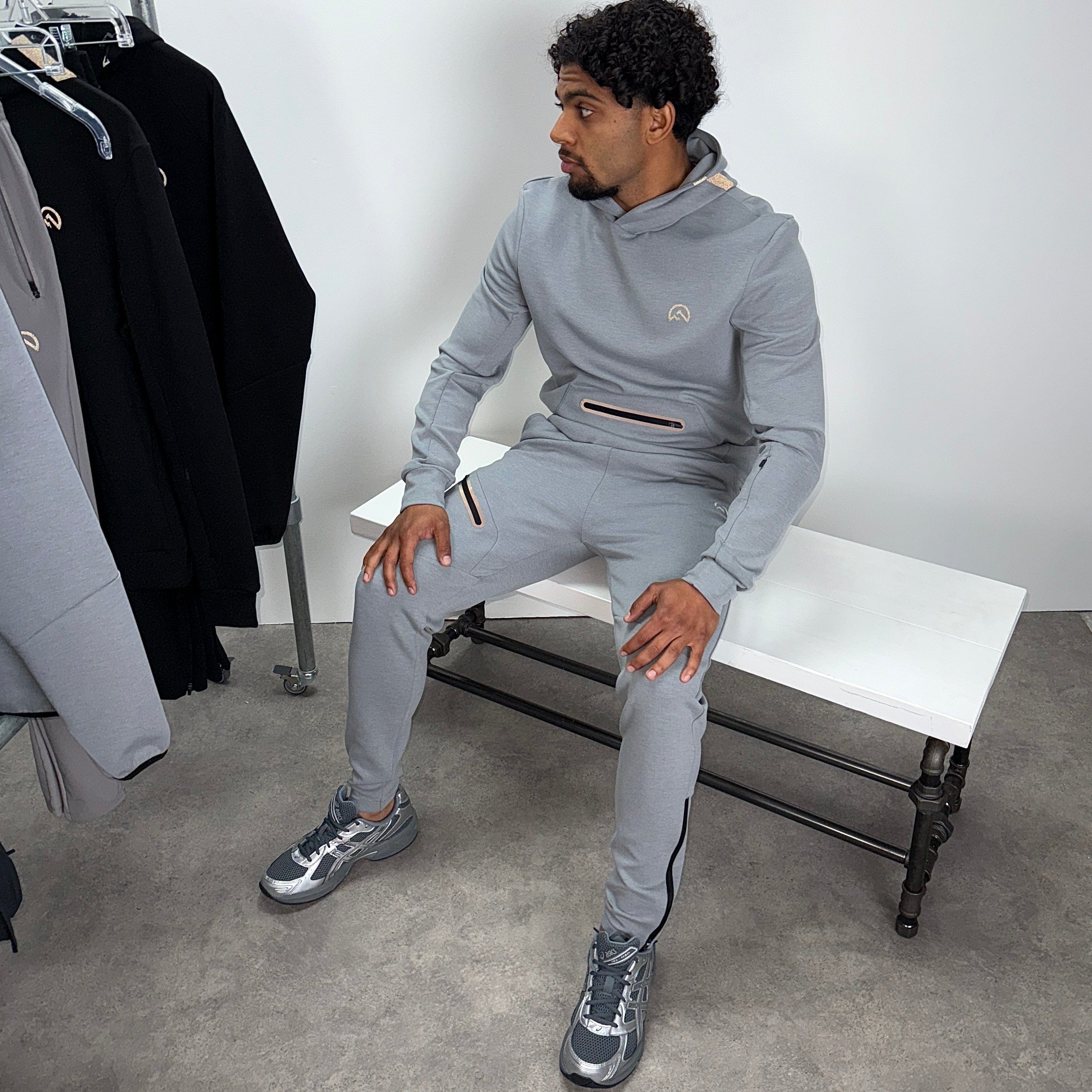 Flux velar hoodie tracksuit set 'grey'