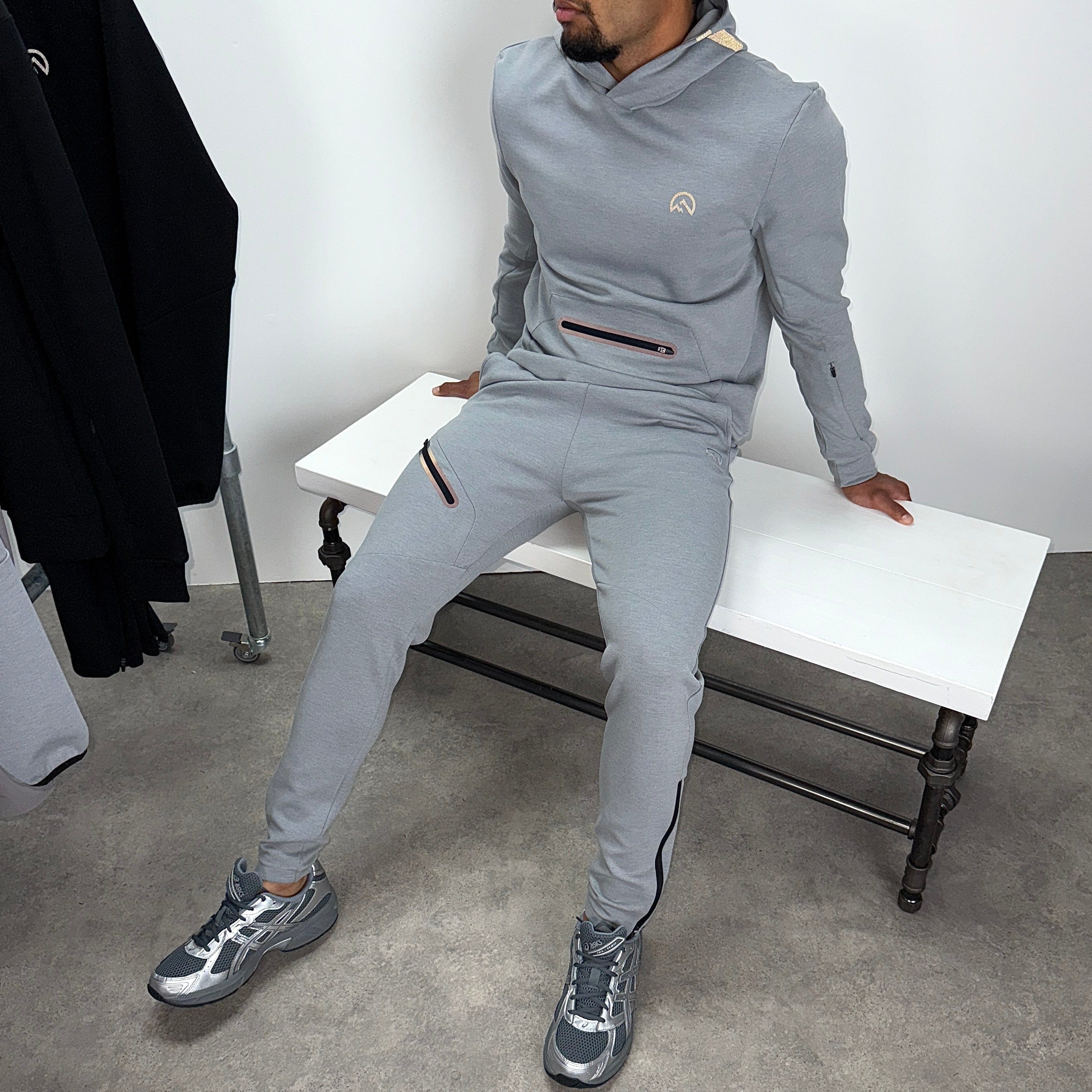 Flux velar hoodie tracksuit set 'grey'