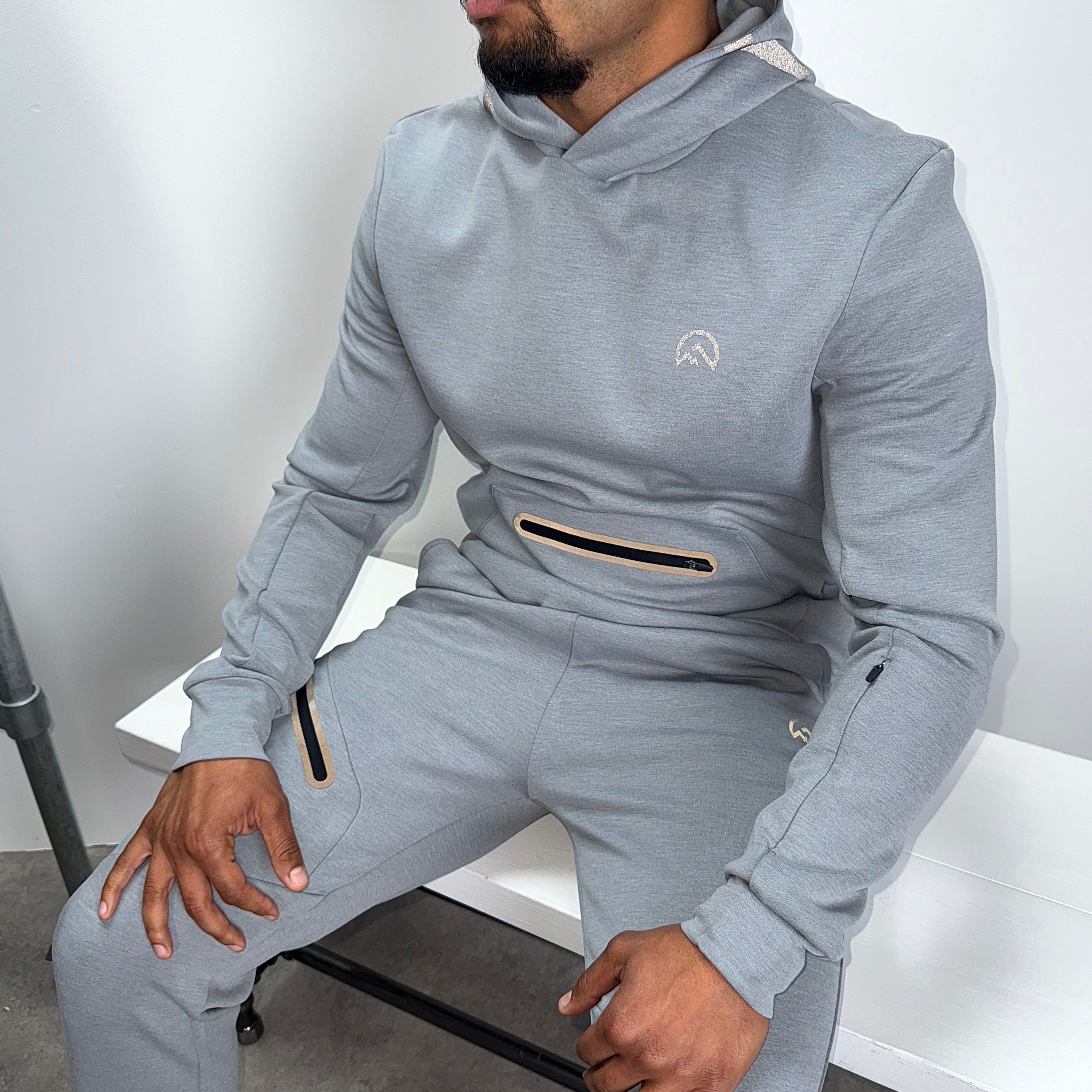 Flux velar hoodie tracksuit set 'grey'