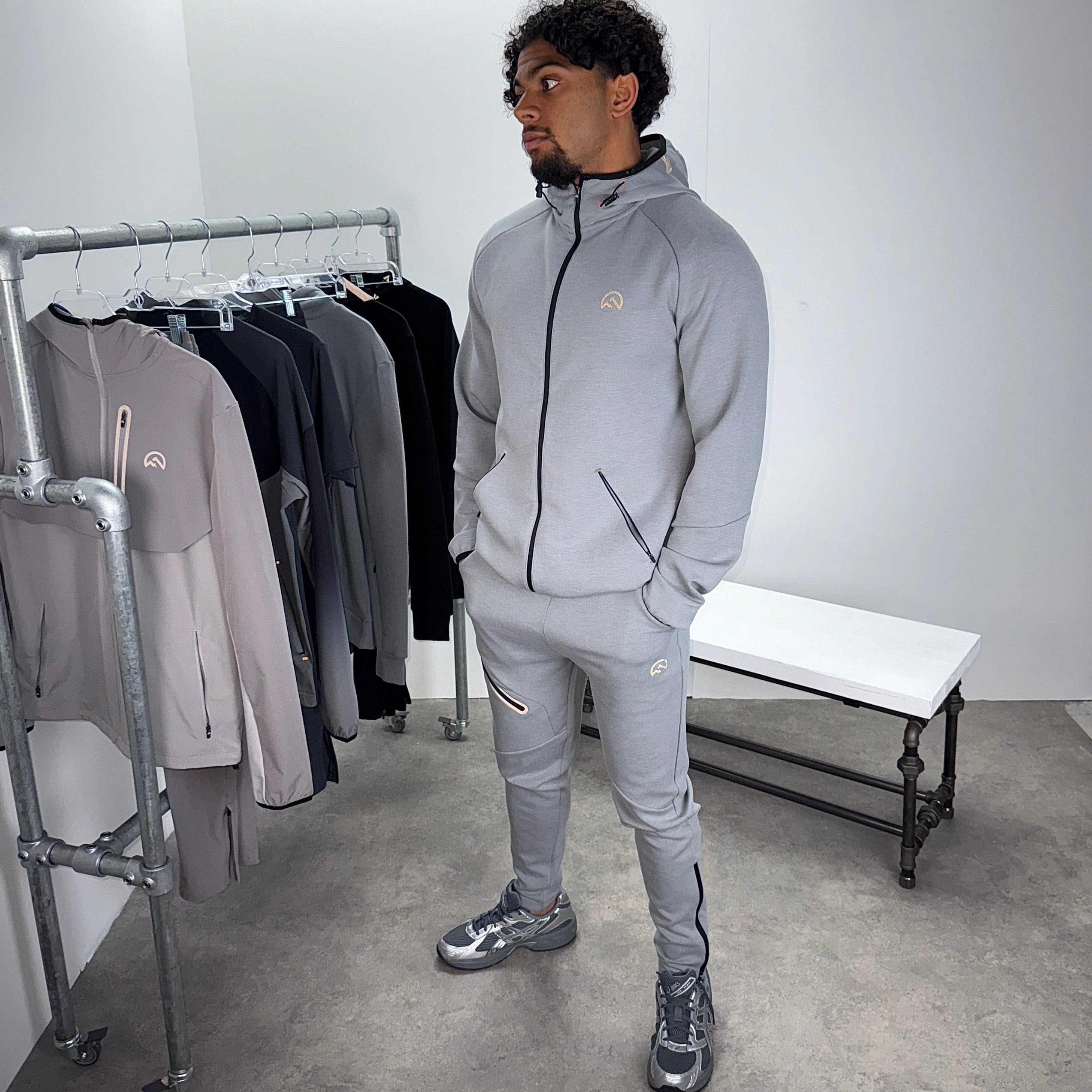 Flux velar jacket tracksuit set 'grey'