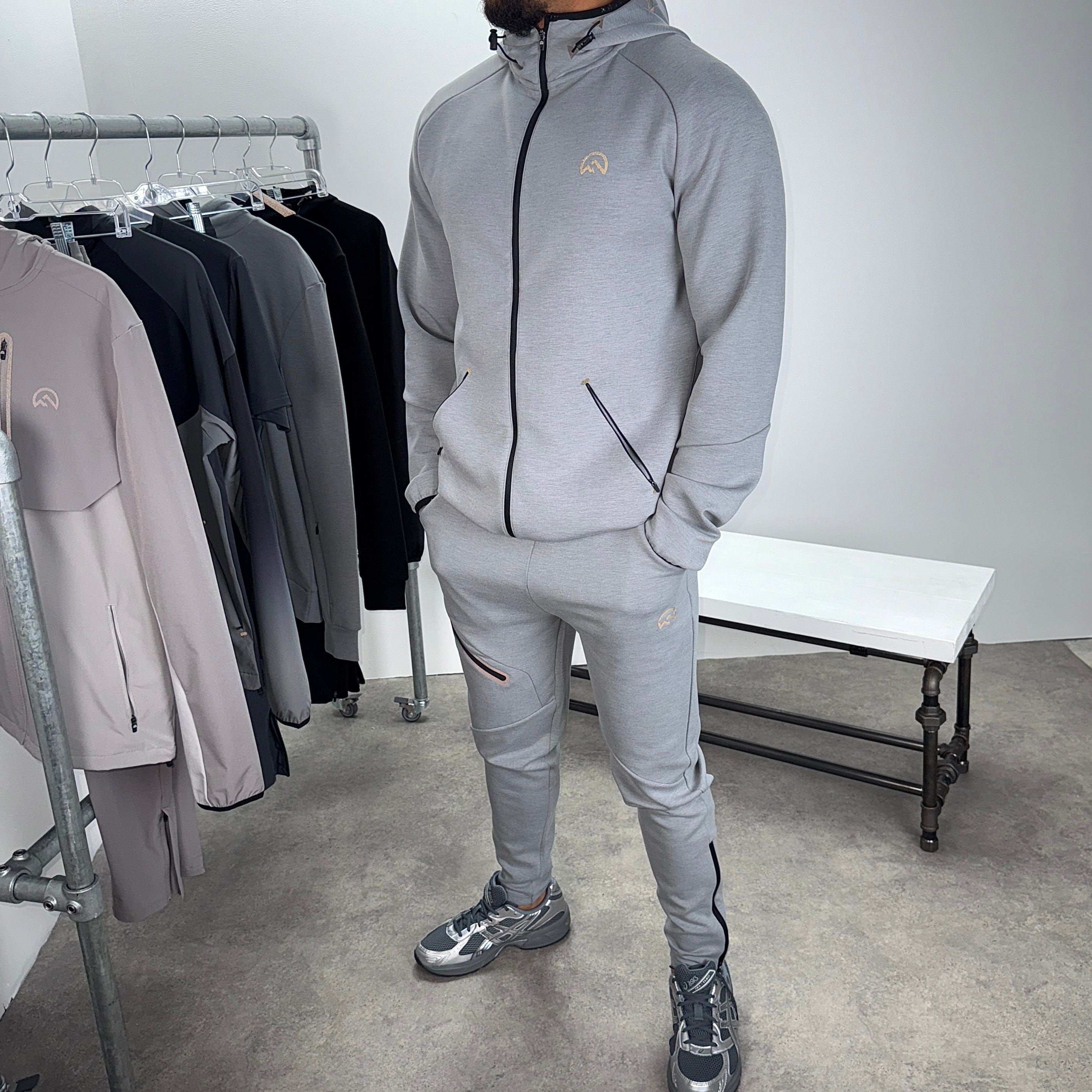 Flux velar jacket tracksuit set 'grey'