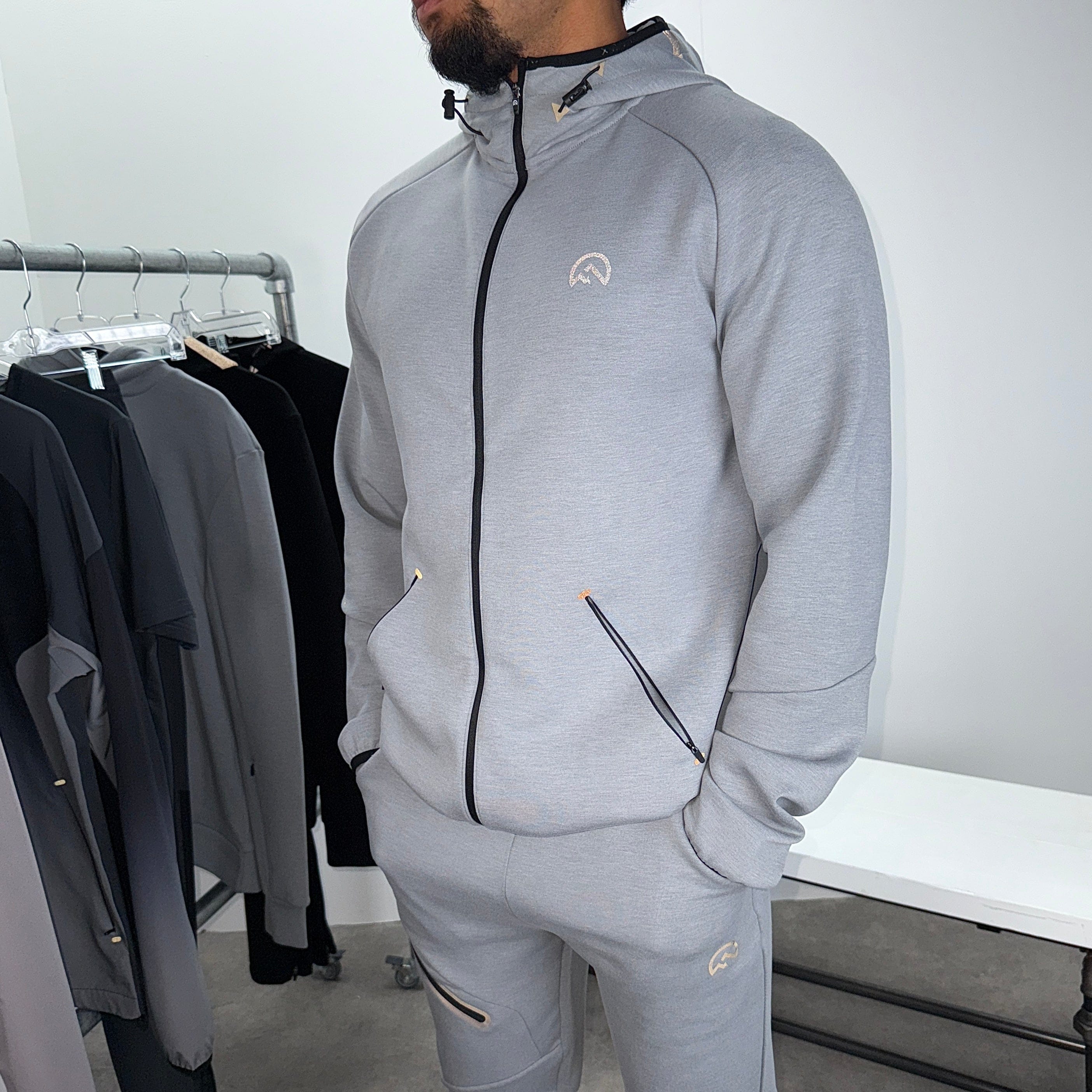 Flux velar jacket tracksuit set 'grey'