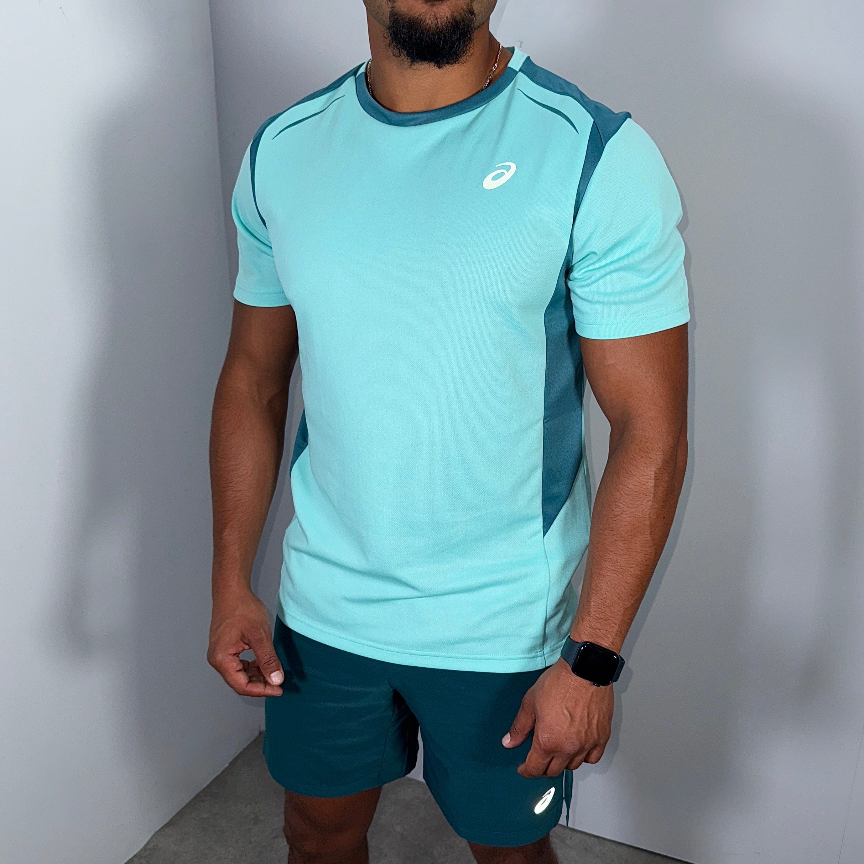 Asics run short 18cm 'saxon green'