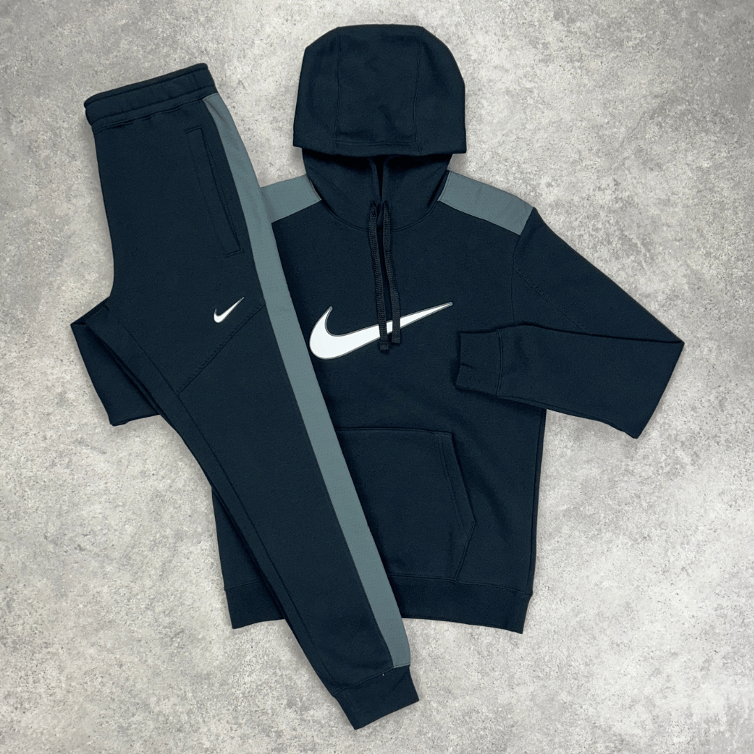 Nike NSW fleece tracksuit set 'black grey'