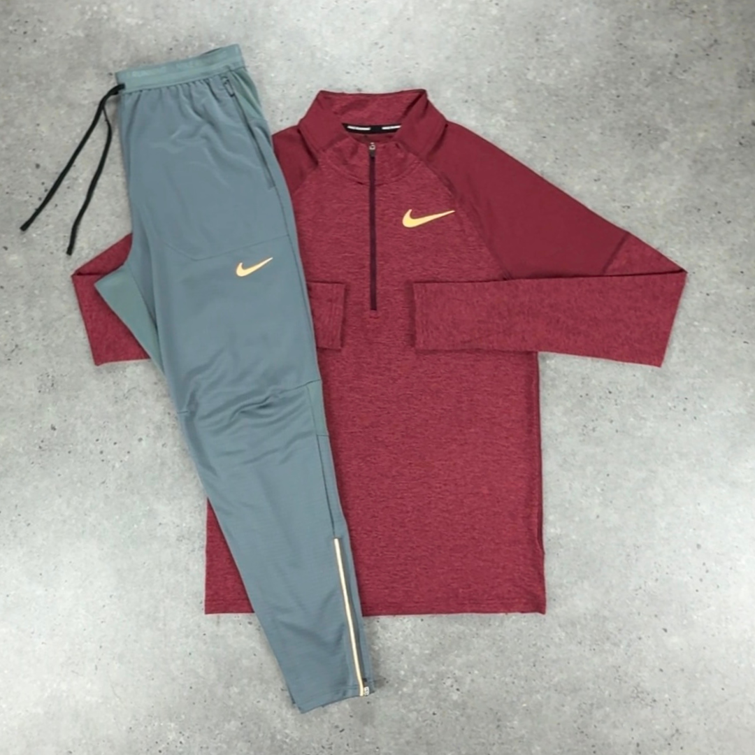 Nike 1/4 zip 'red/grey' set
