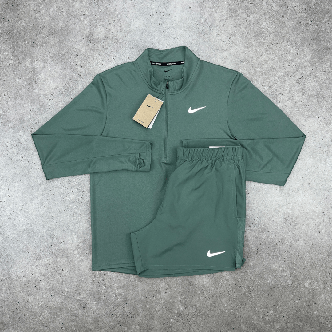 Nike 1/4 zip pacer set 'clay green'