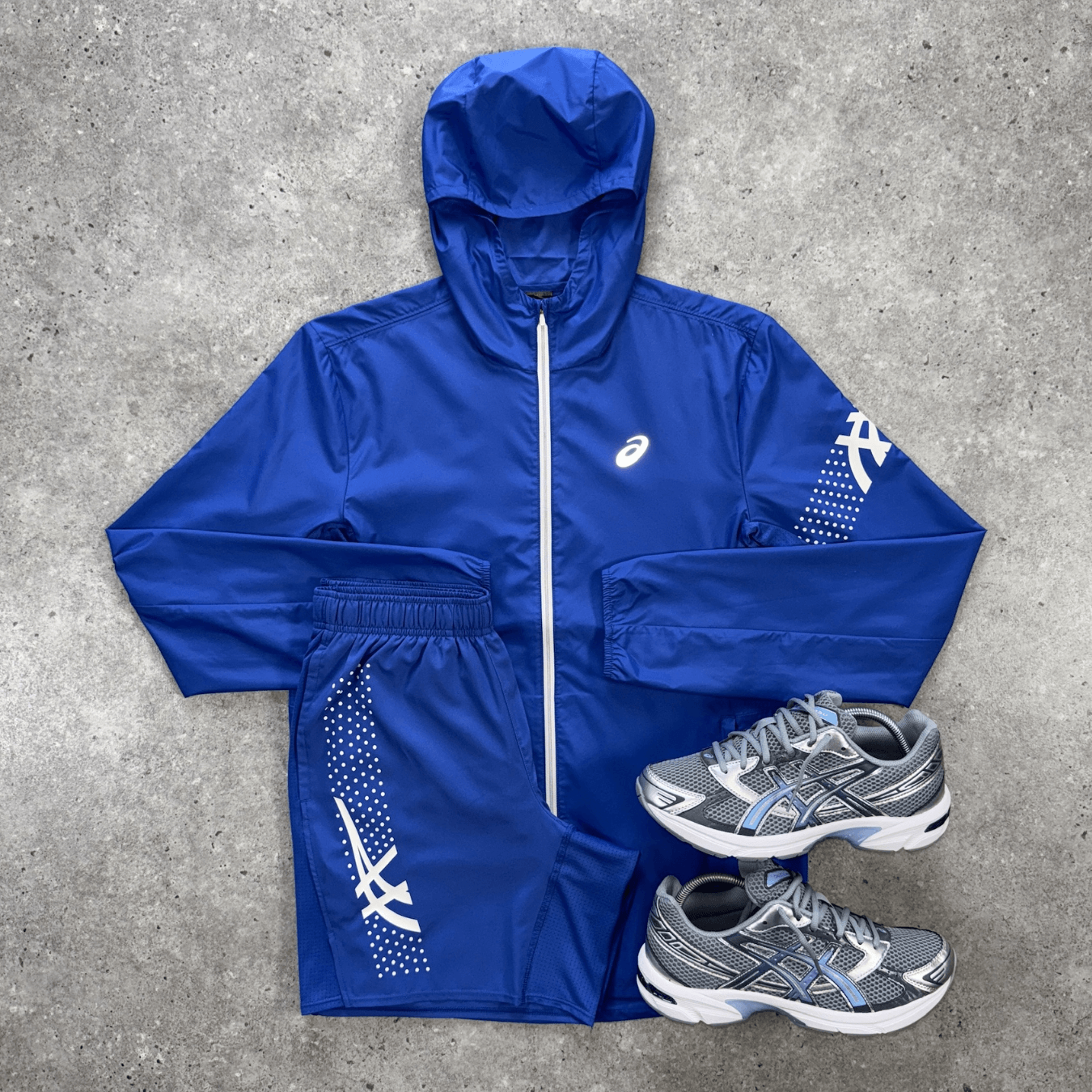Asics icon gel-1130 jacket set 'cobalt/gravel'