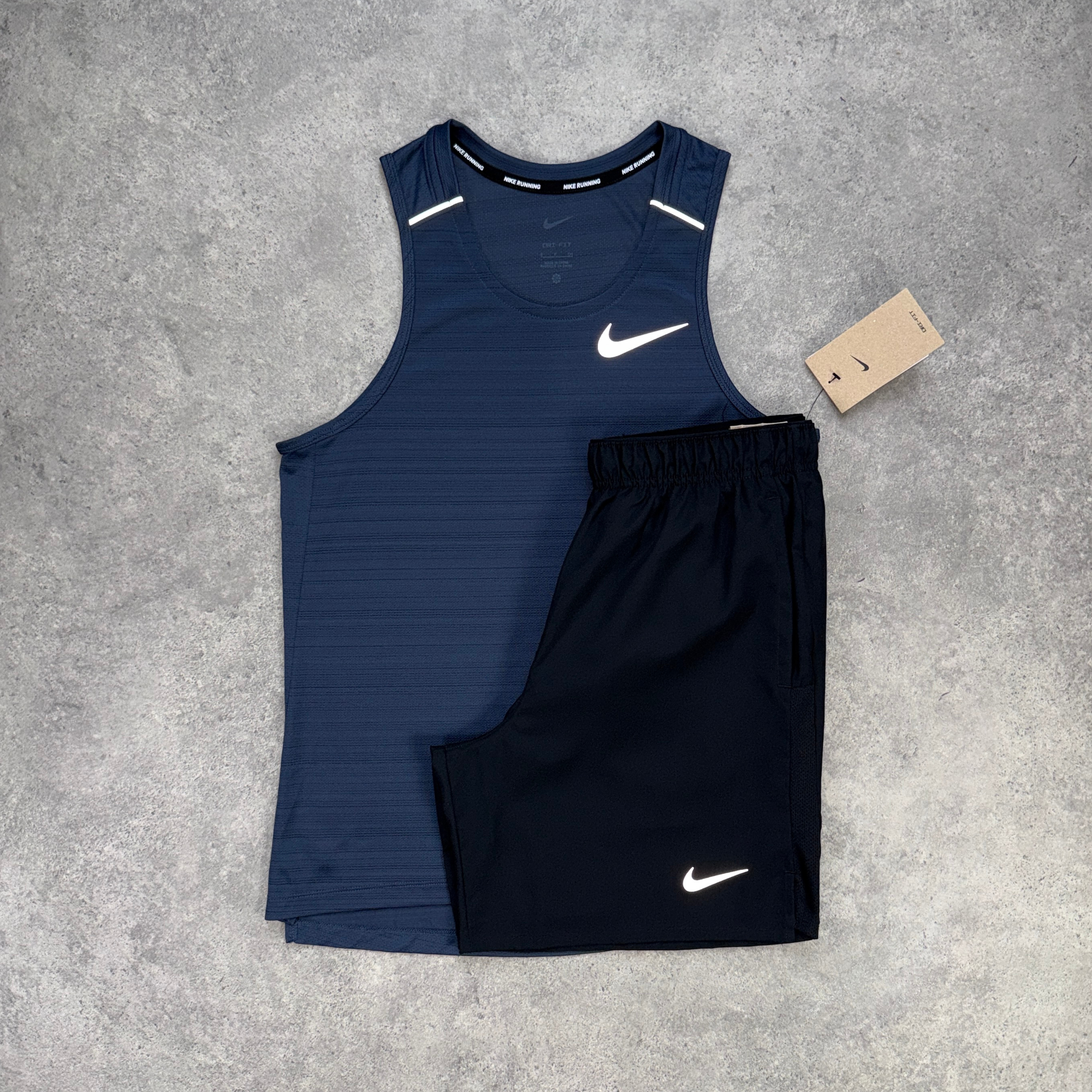 Men's Nike Miler 1.0 Vest Set 'Thunder Blue/Black'