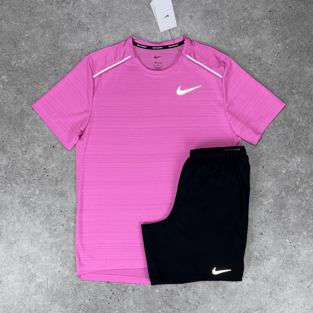 Nike miler short set 'pink/black'