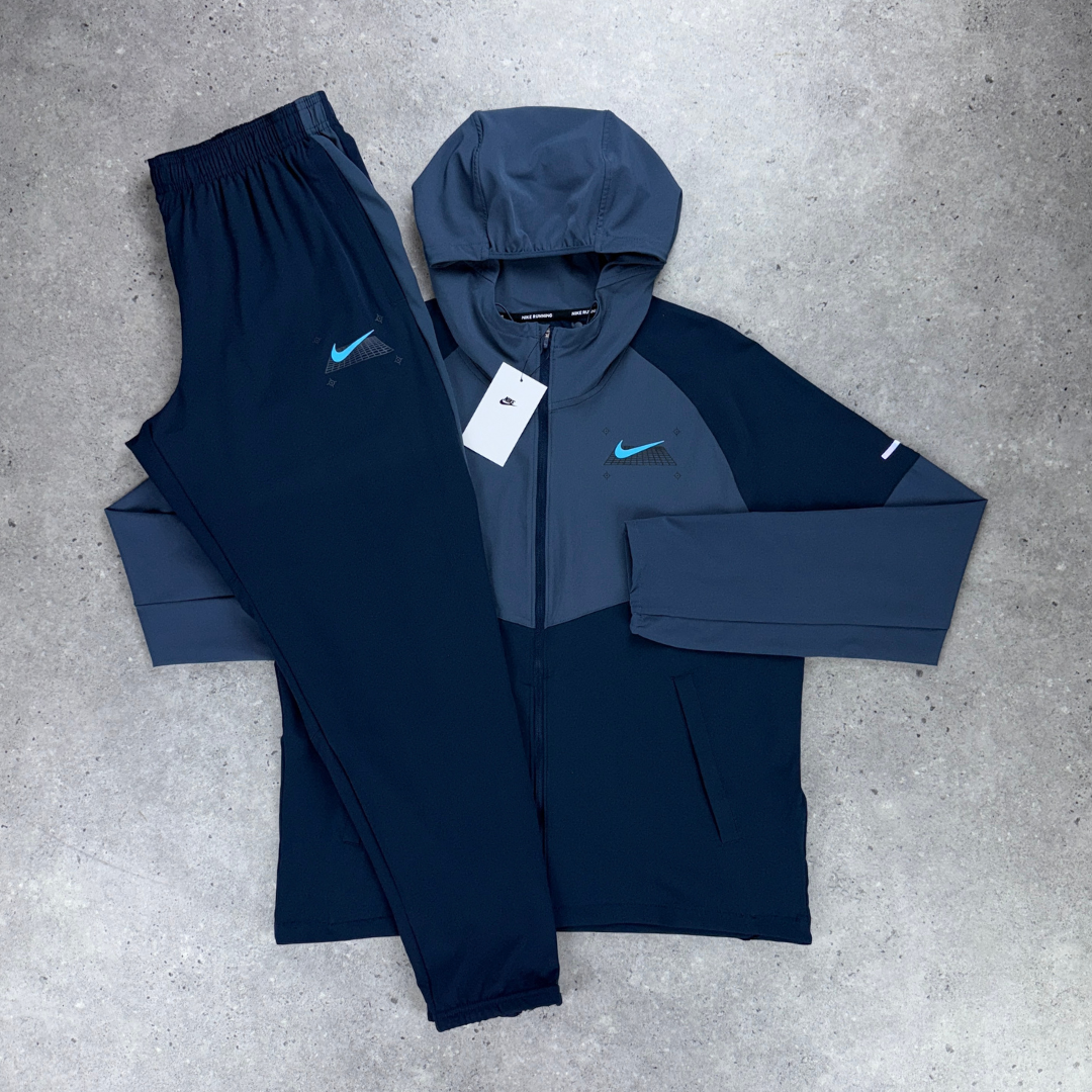 Nike graphic tracksuit 'obsidian' set