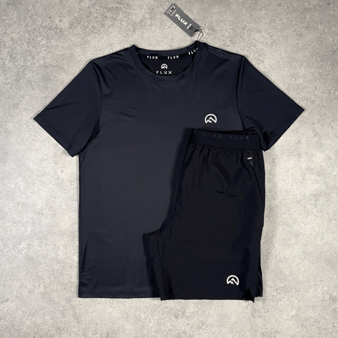 Men's Flux Gradient T-Shirt Shorts Set 'Black/Graphite'