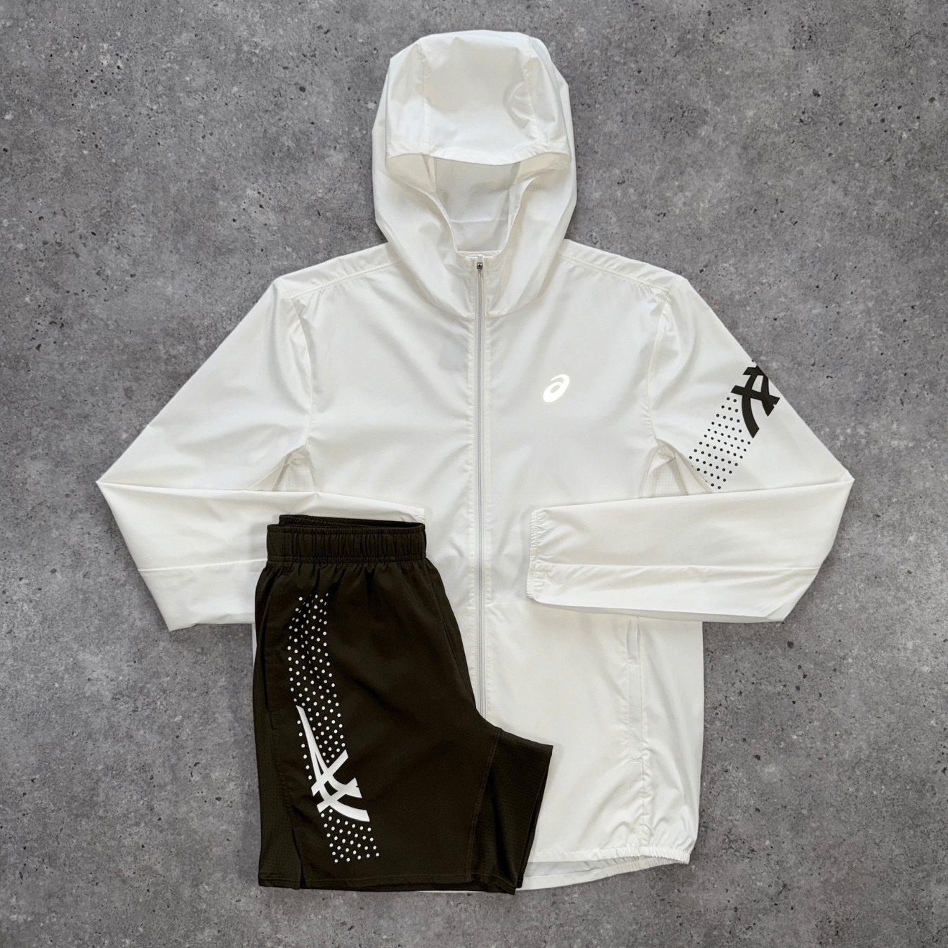 Asics icon jacket set 'birch/brownstone'