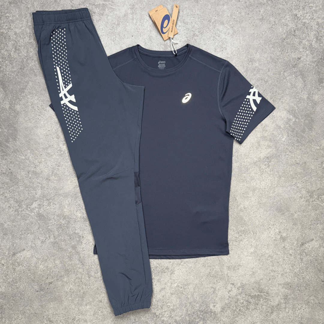 Men's ASICS Icon T-Shirt Pants Set 'Carrier Grey'