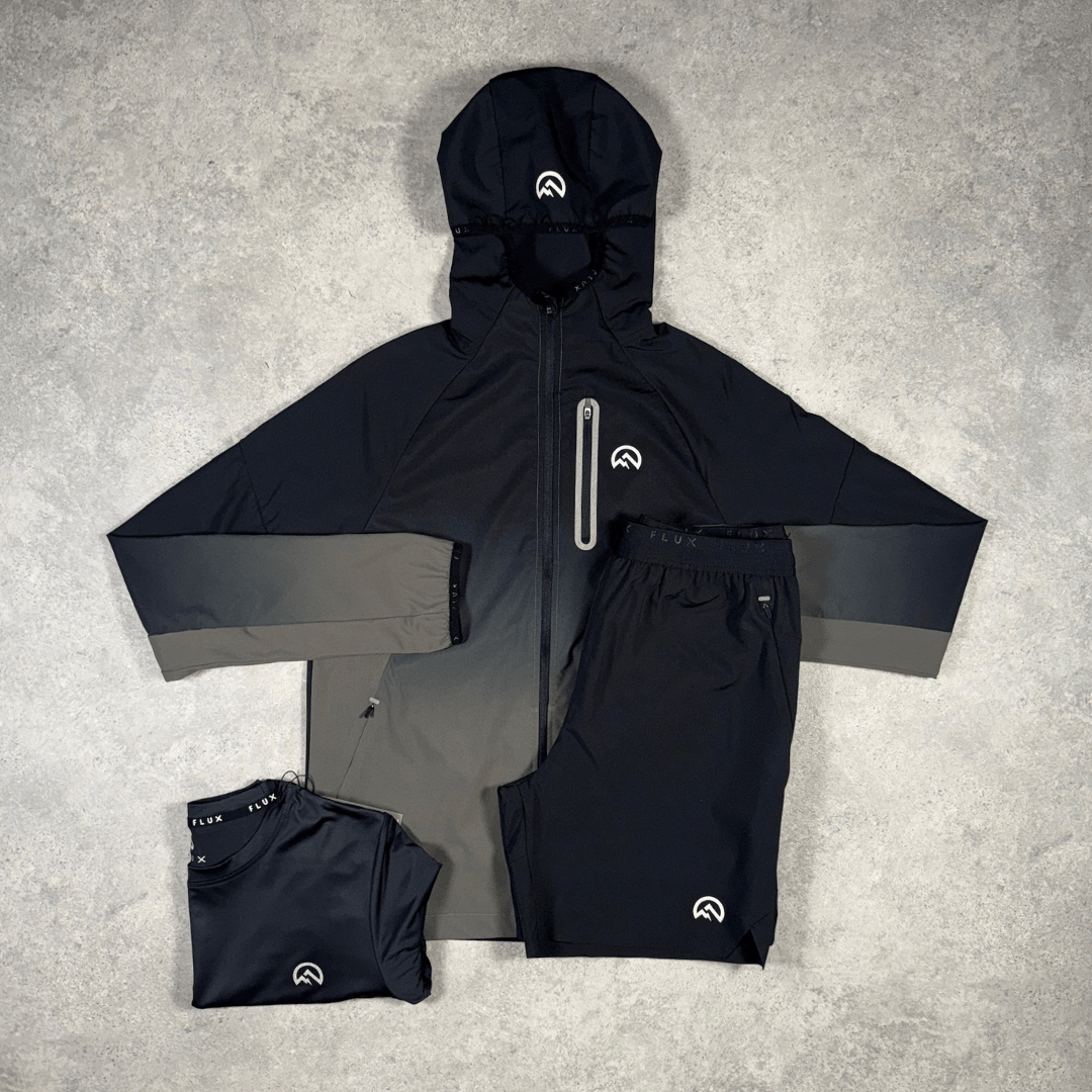 Men's Flux Gradient Shorts Tri-Set in Black/Graphite