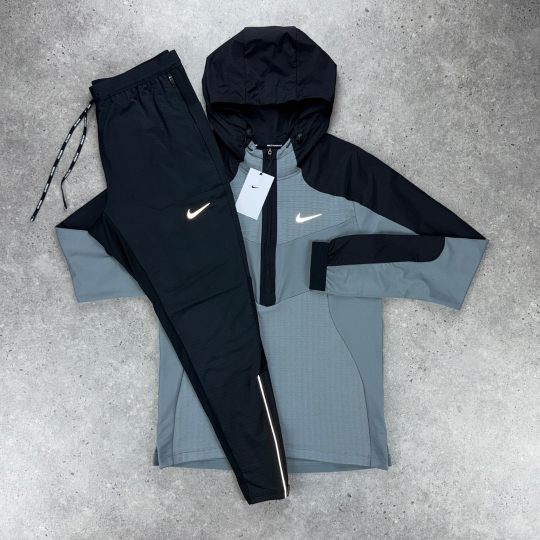 Nike 1/4 zip performance set 'grey/black'